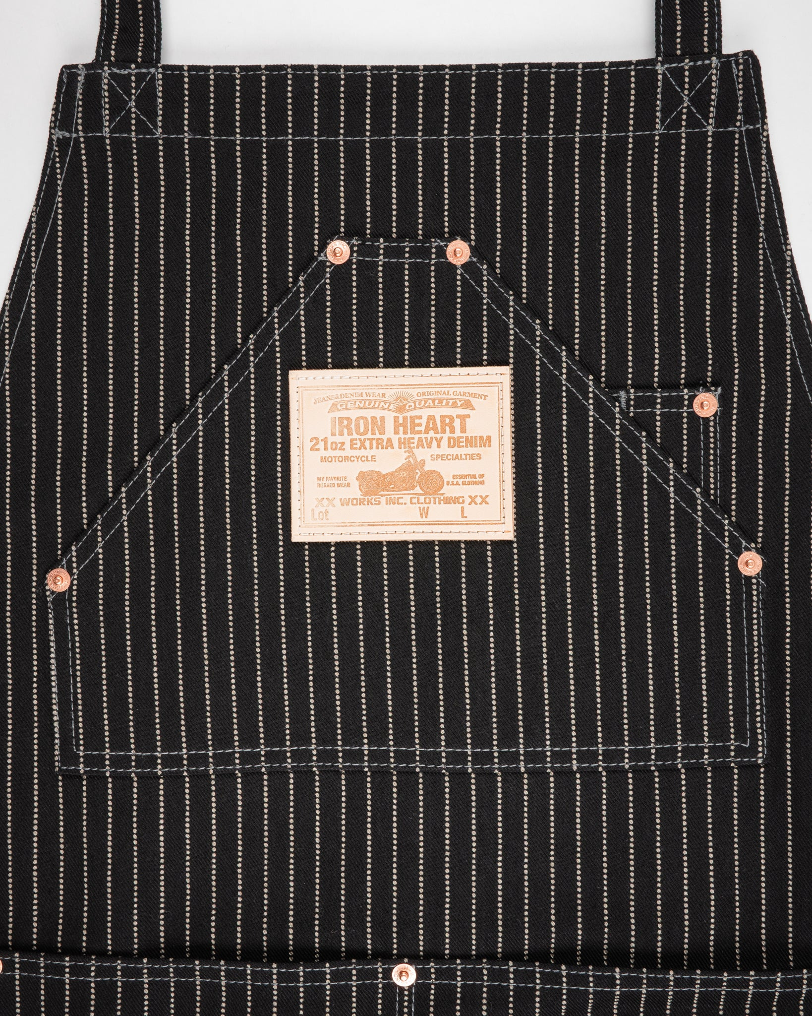 IHG-058-BLK 12oz Wabash Apron - Black - 5