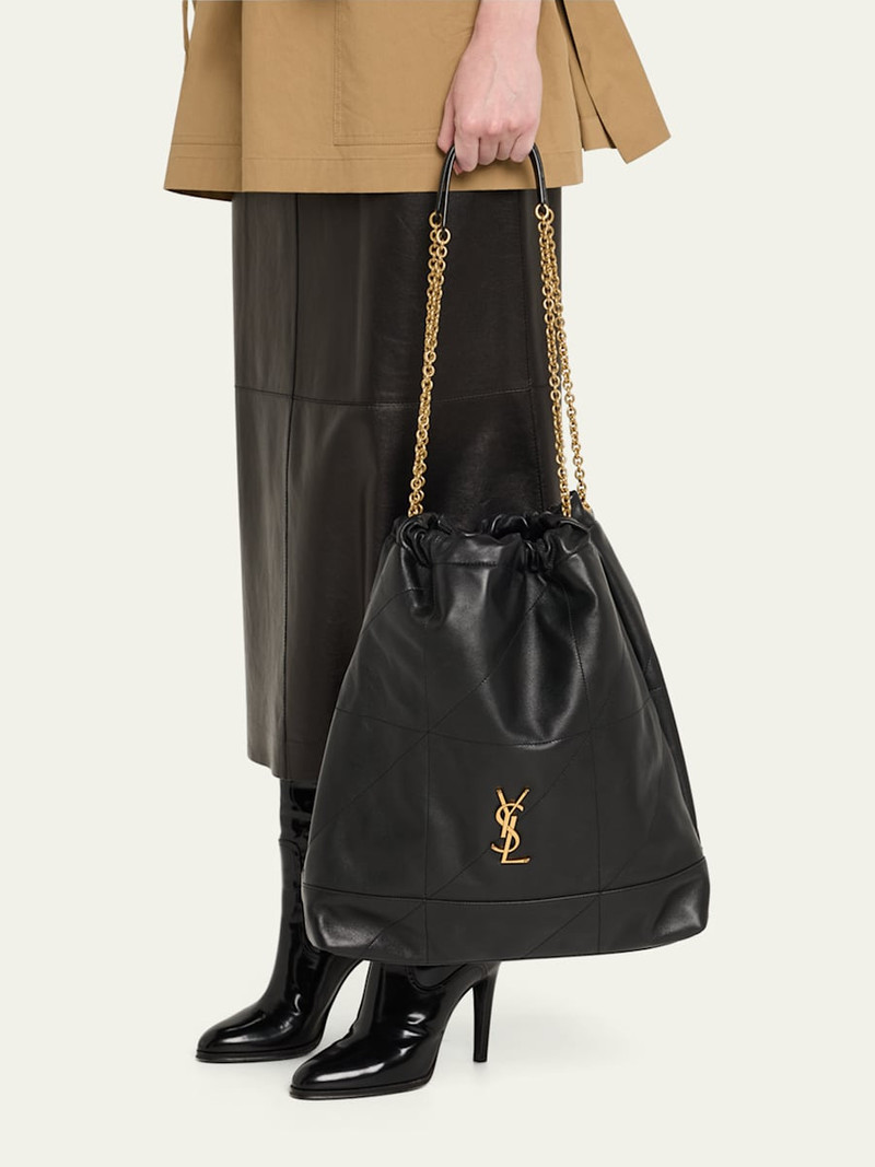 SAINT LAURENT Bea YSL Tote Bag in Deer Leather outlook