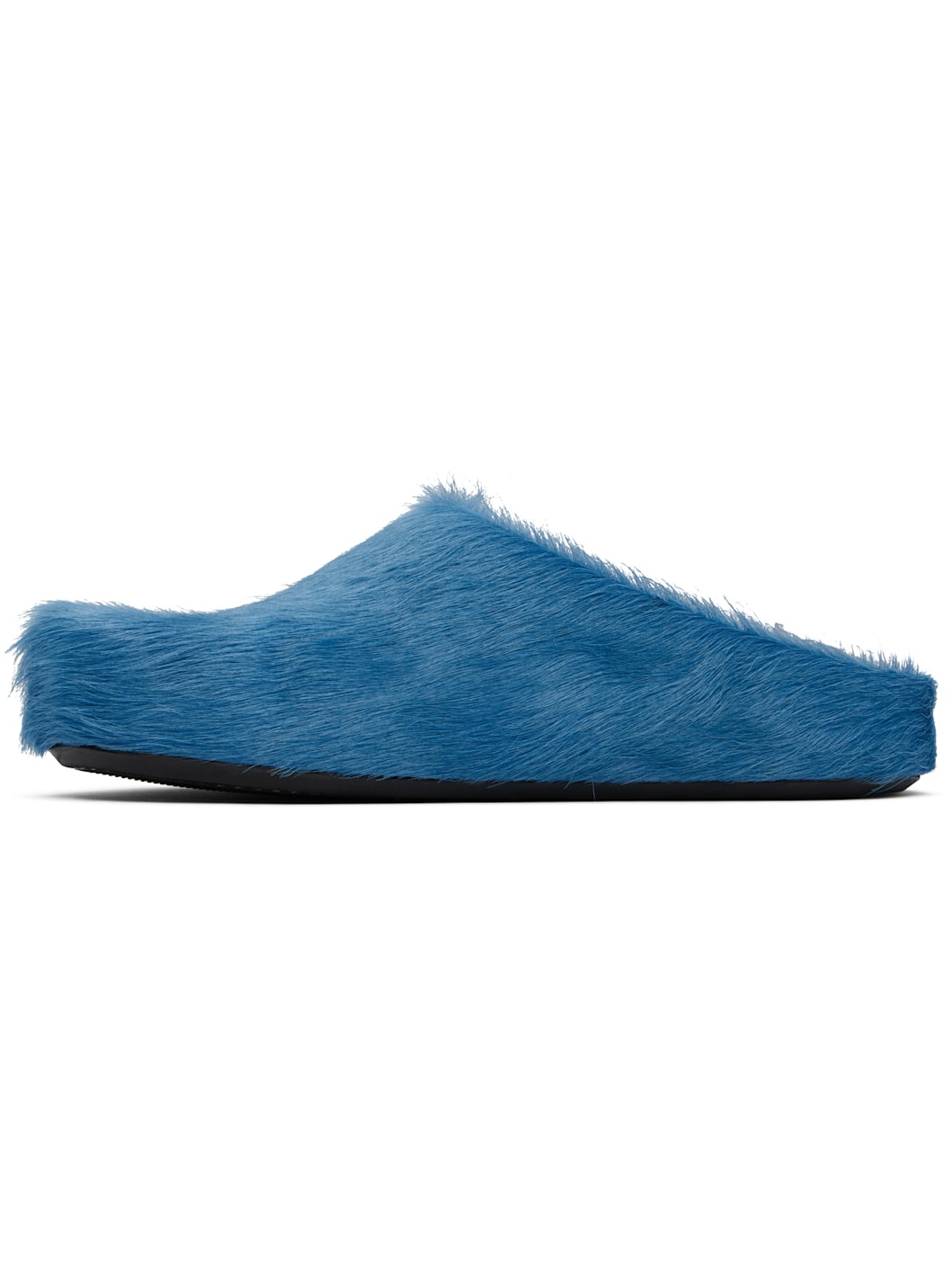 Blue Long Hair Calfskin Fussbett Slip-on Loafers - 3