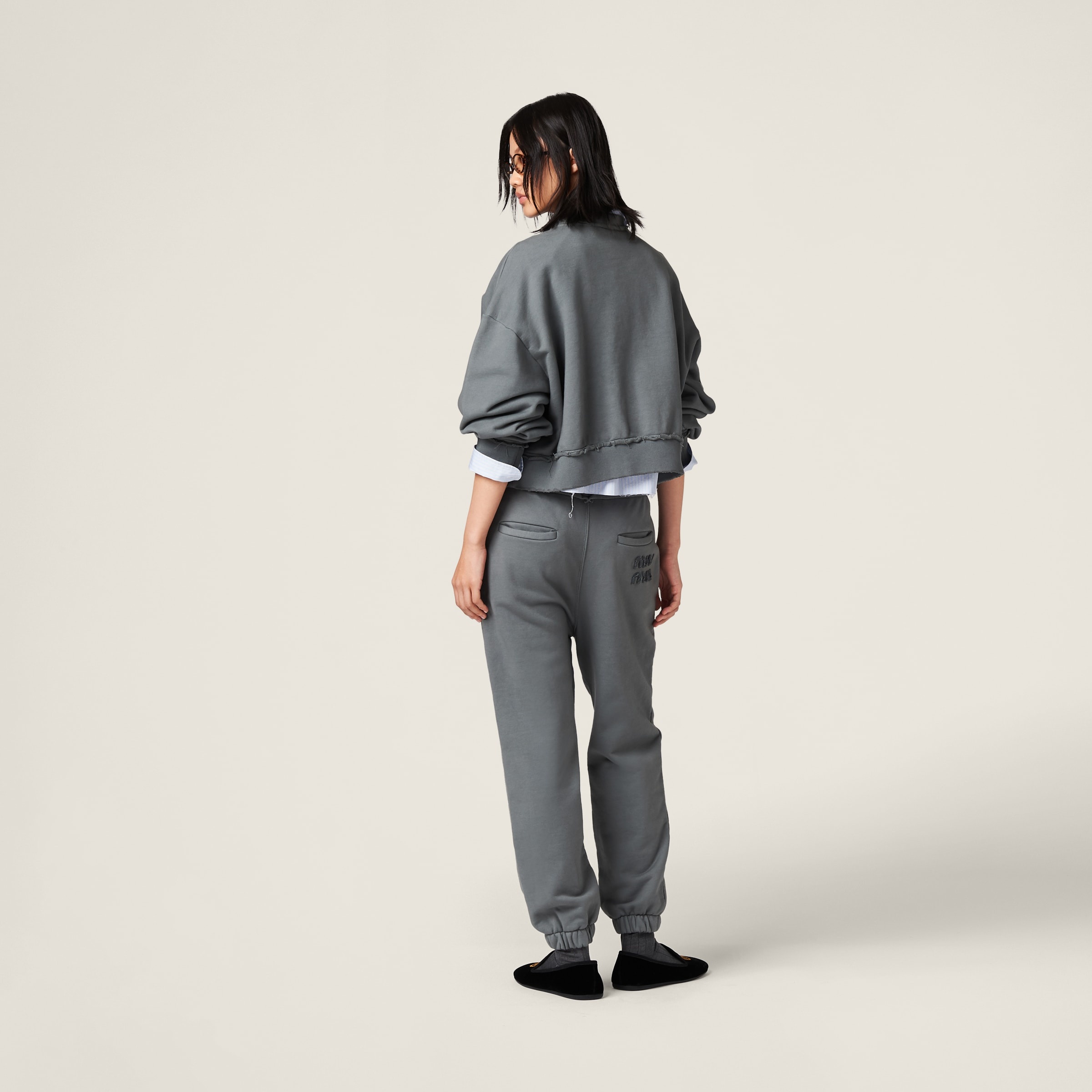 Garment-dyed cotton fleece pants - 3