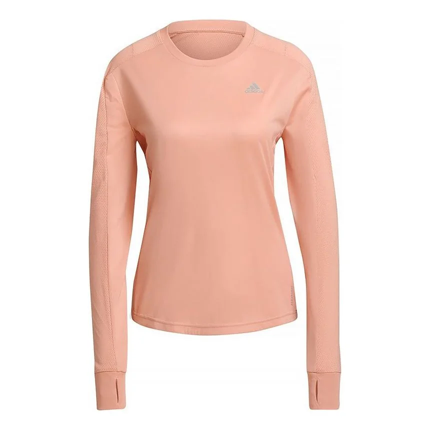 (WMNS) adidas Training Sports Running Long Sleeves Pink Red T-Shirt H31023 - 1
