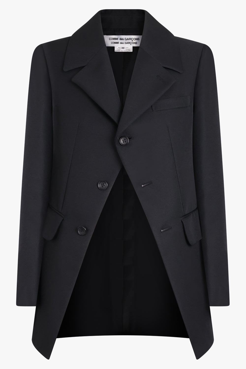 SINGLE BREASTED COAT STYLE JACKET | BLACK - 1