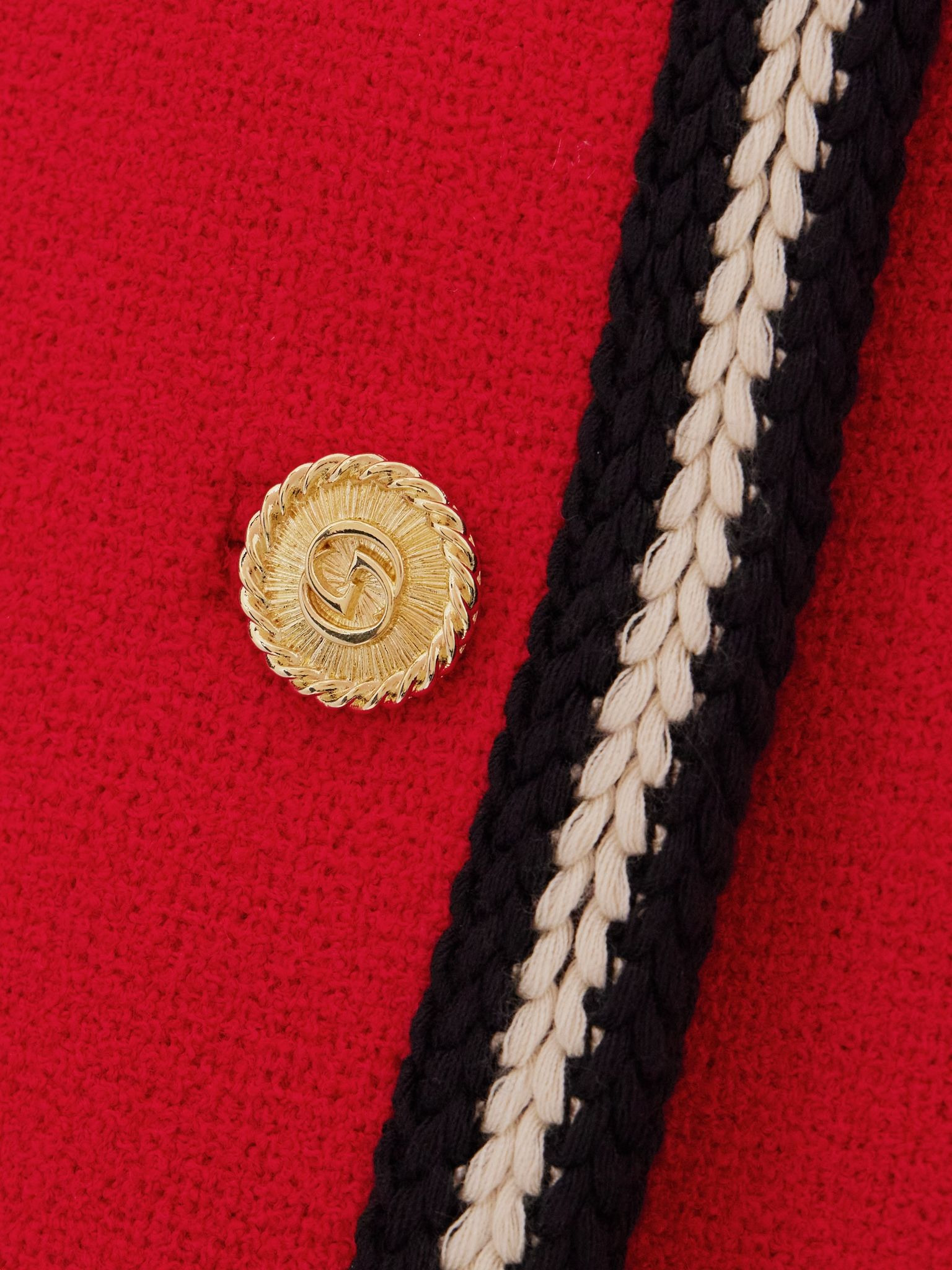 Striped wool-blend tweed jacket Red - 5