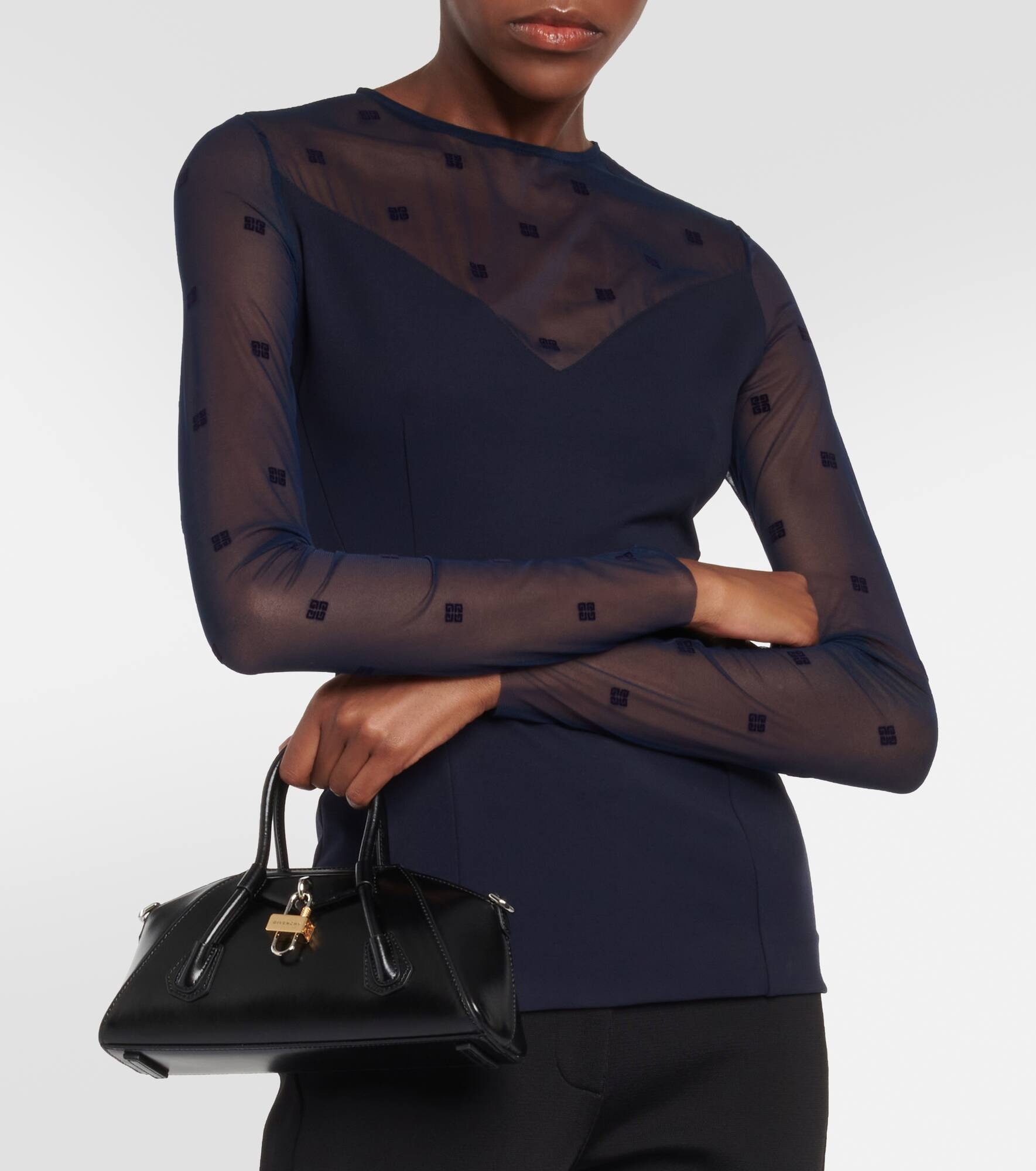 4G jersey and tulle top - 5