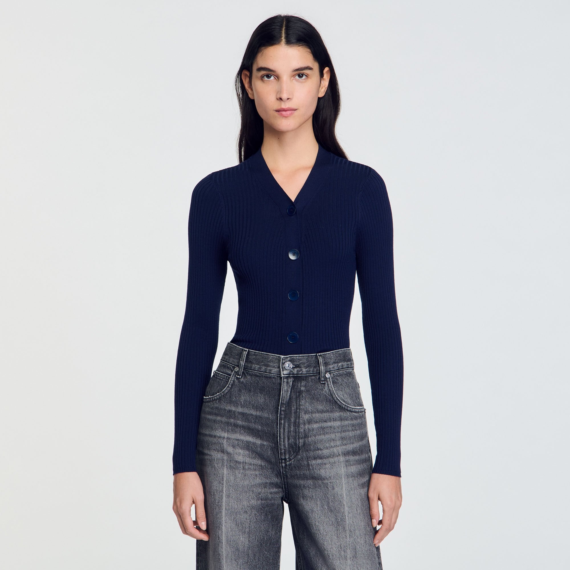 RIB KNIT CARDIGAN - 5