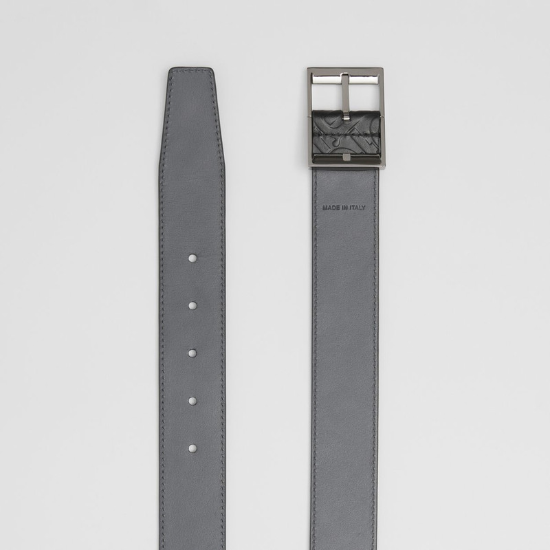 Reversible Embossed Monogram Leather Belt 9