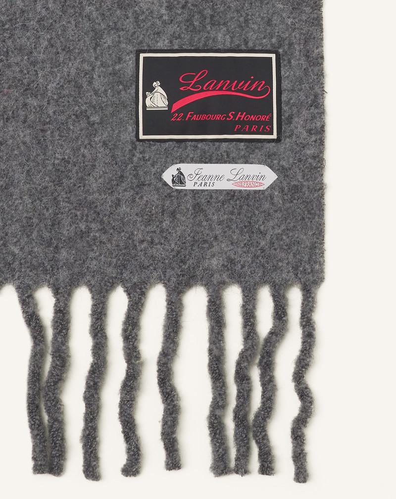 FRINGED WOOL SCARF WITH 22 FAUBOURG LABEL 3