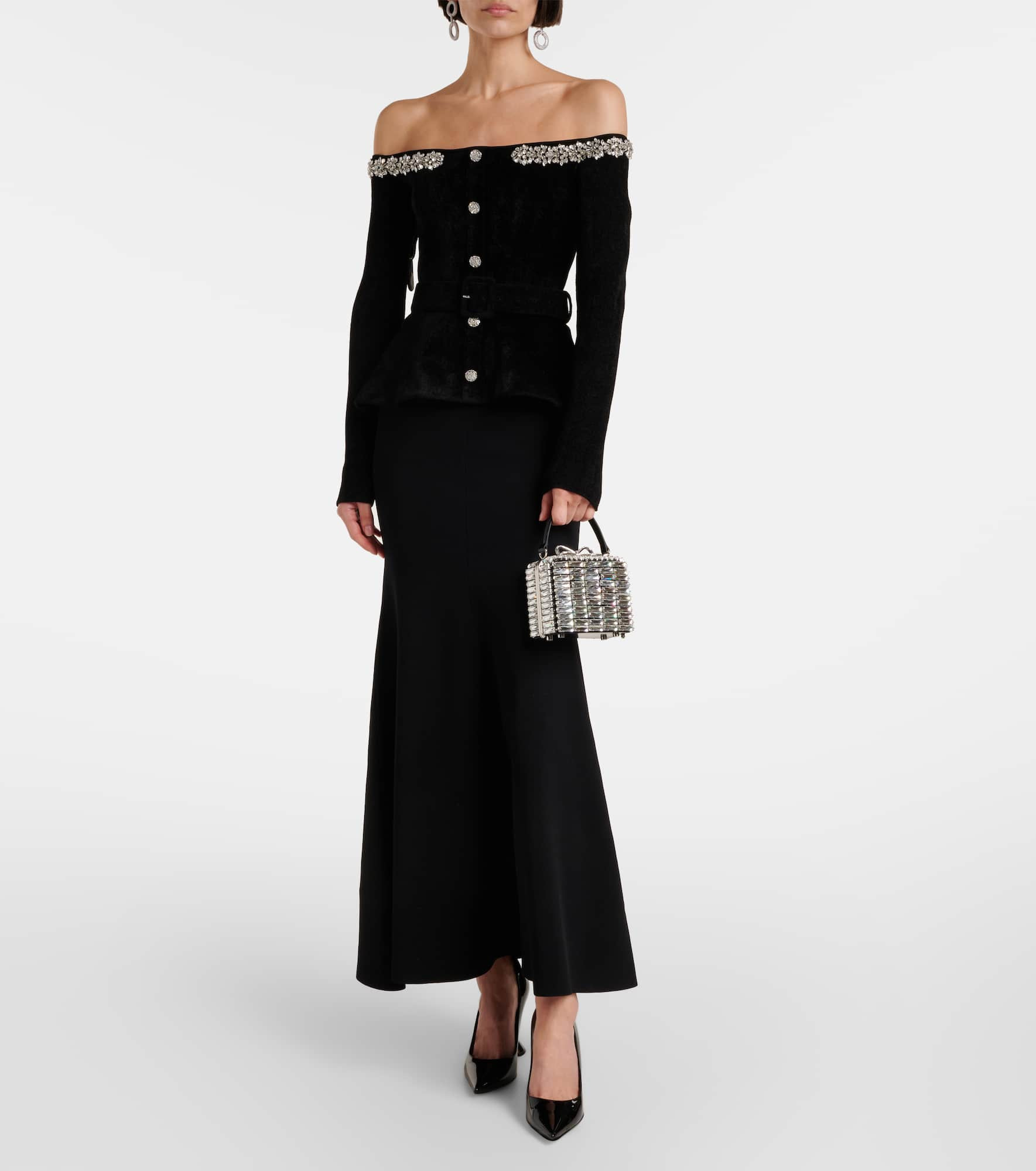 Micro crystal-embellished clutch - 5