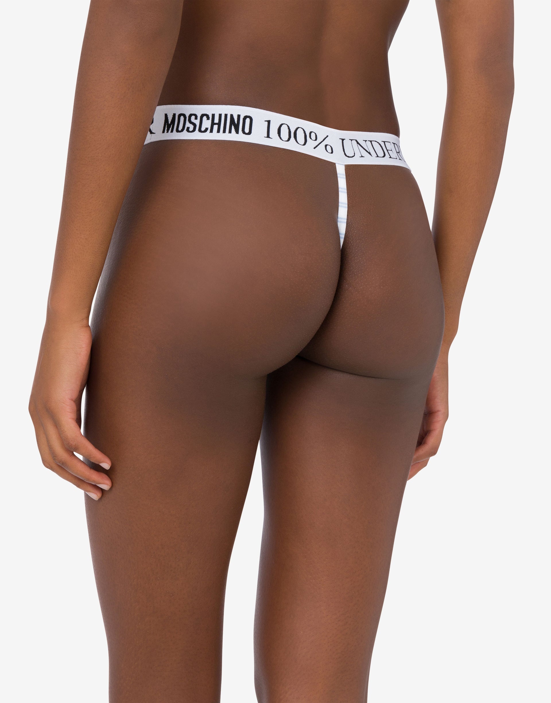 STRIPED STRETCH JERSEY THONG - 2
