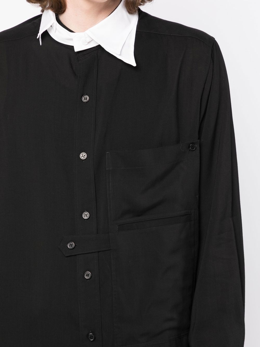 tab-collar long shirt - 5