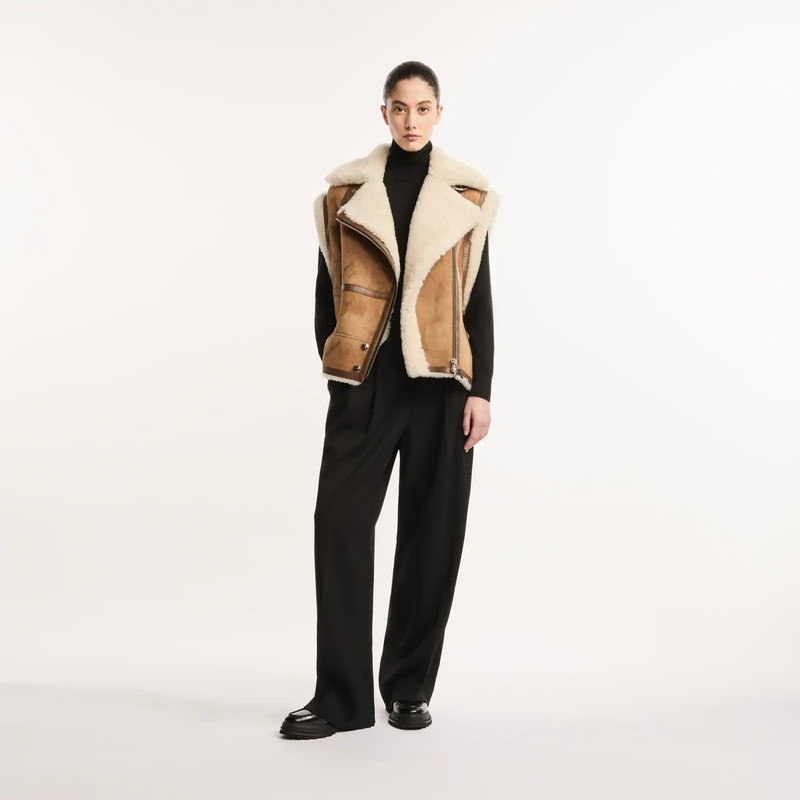 HOGAN Sleeveless biker in shearling outlook