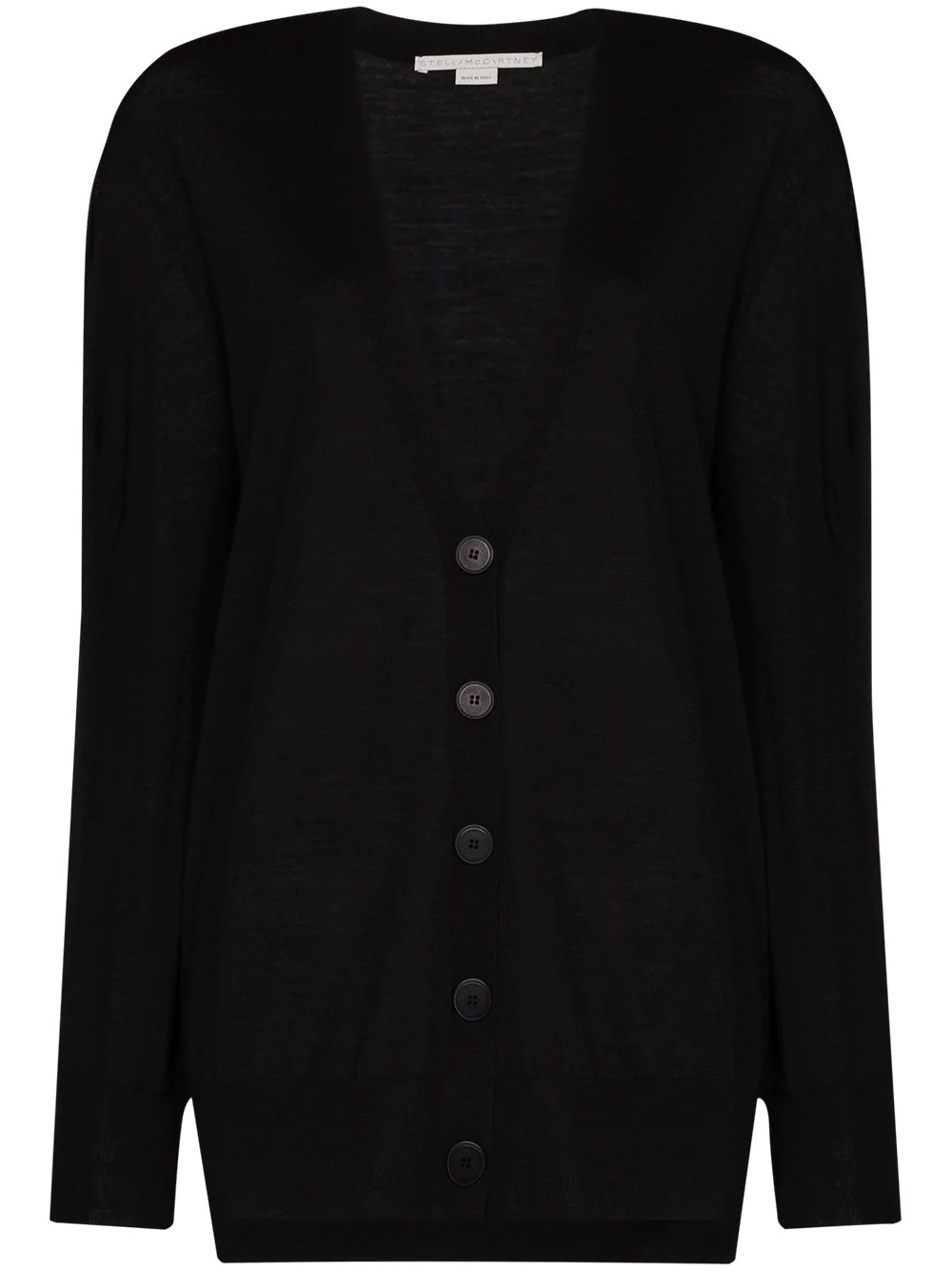 button-down fine-knit cardigan - 1