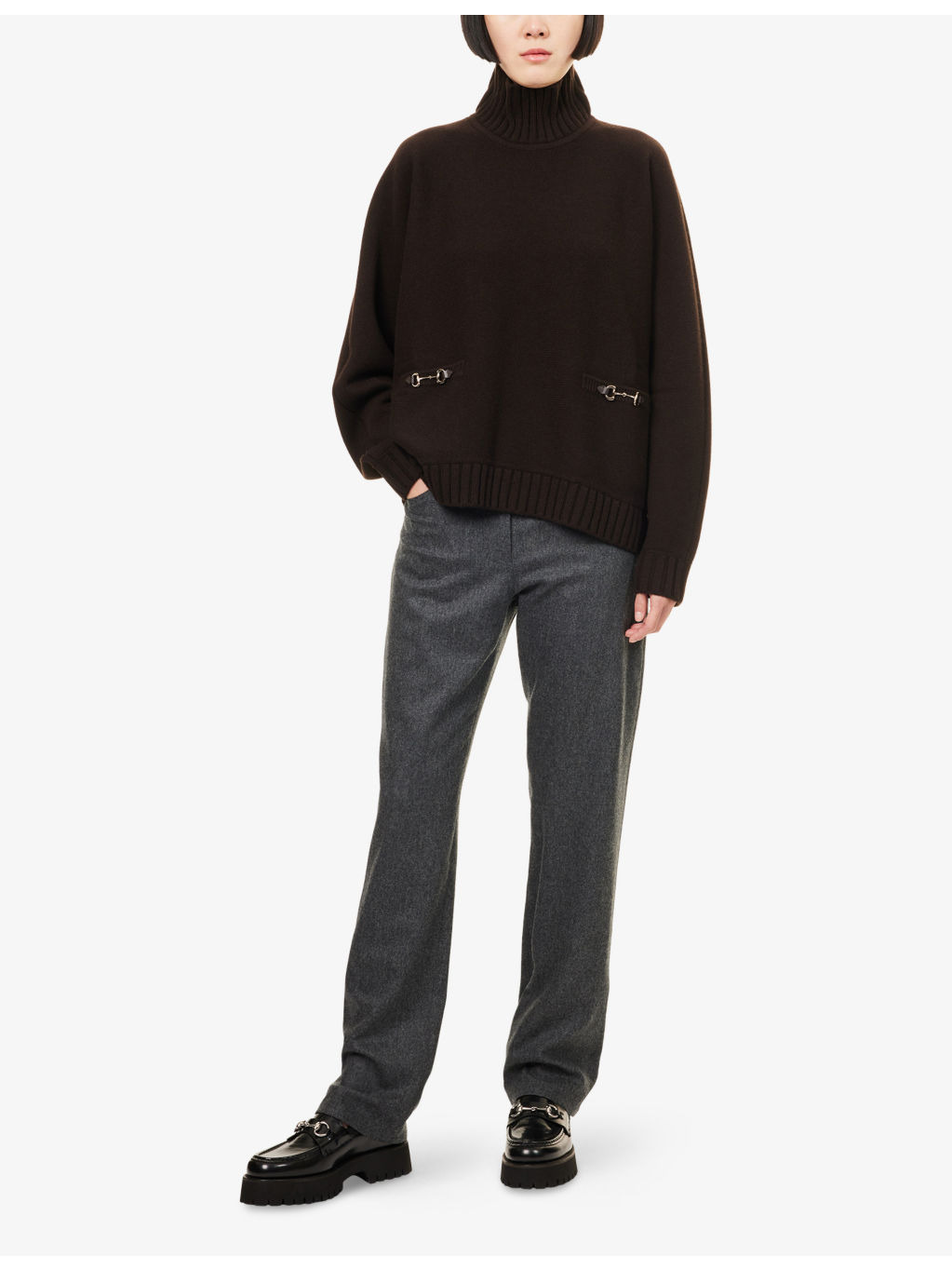 Horsebit Trim Wool-Blend Knitted Jumper - 2