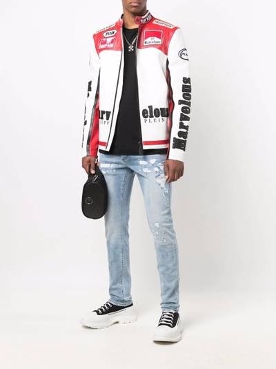 PHILIPP PLEIN Super Straight stonewash distressed jeans outlook