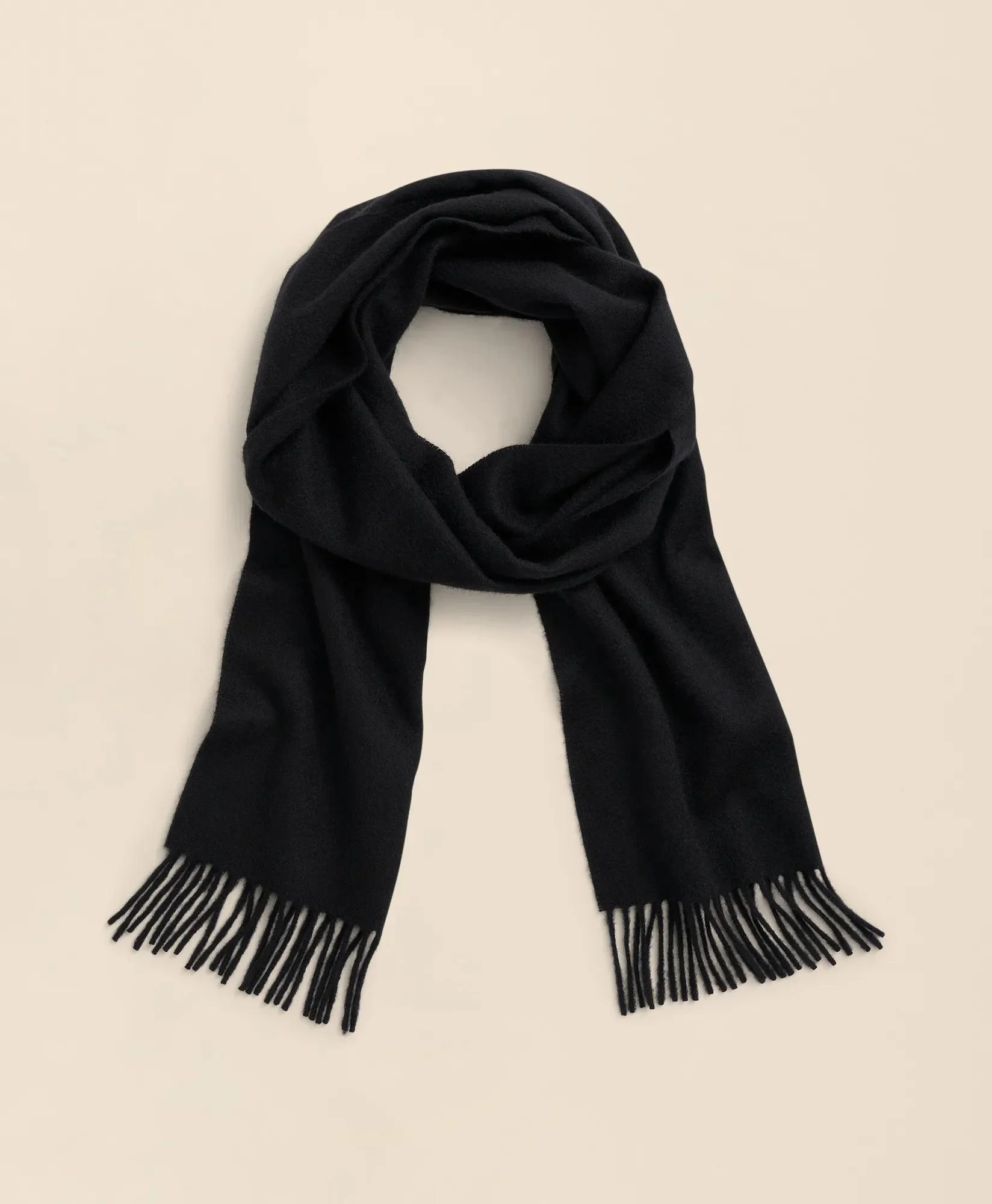 Cashmere Fringed Scarf - 1