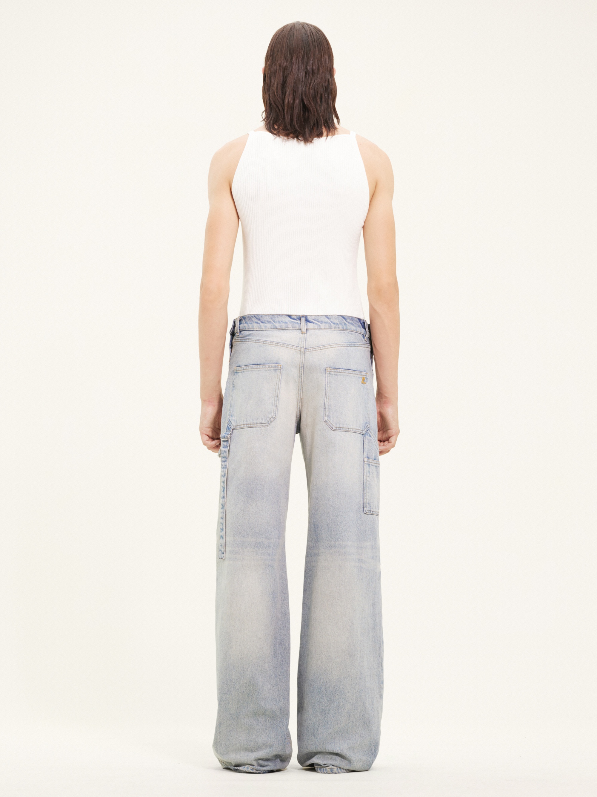SAILOR BLUE DENIM BAGGY PANTS - 4