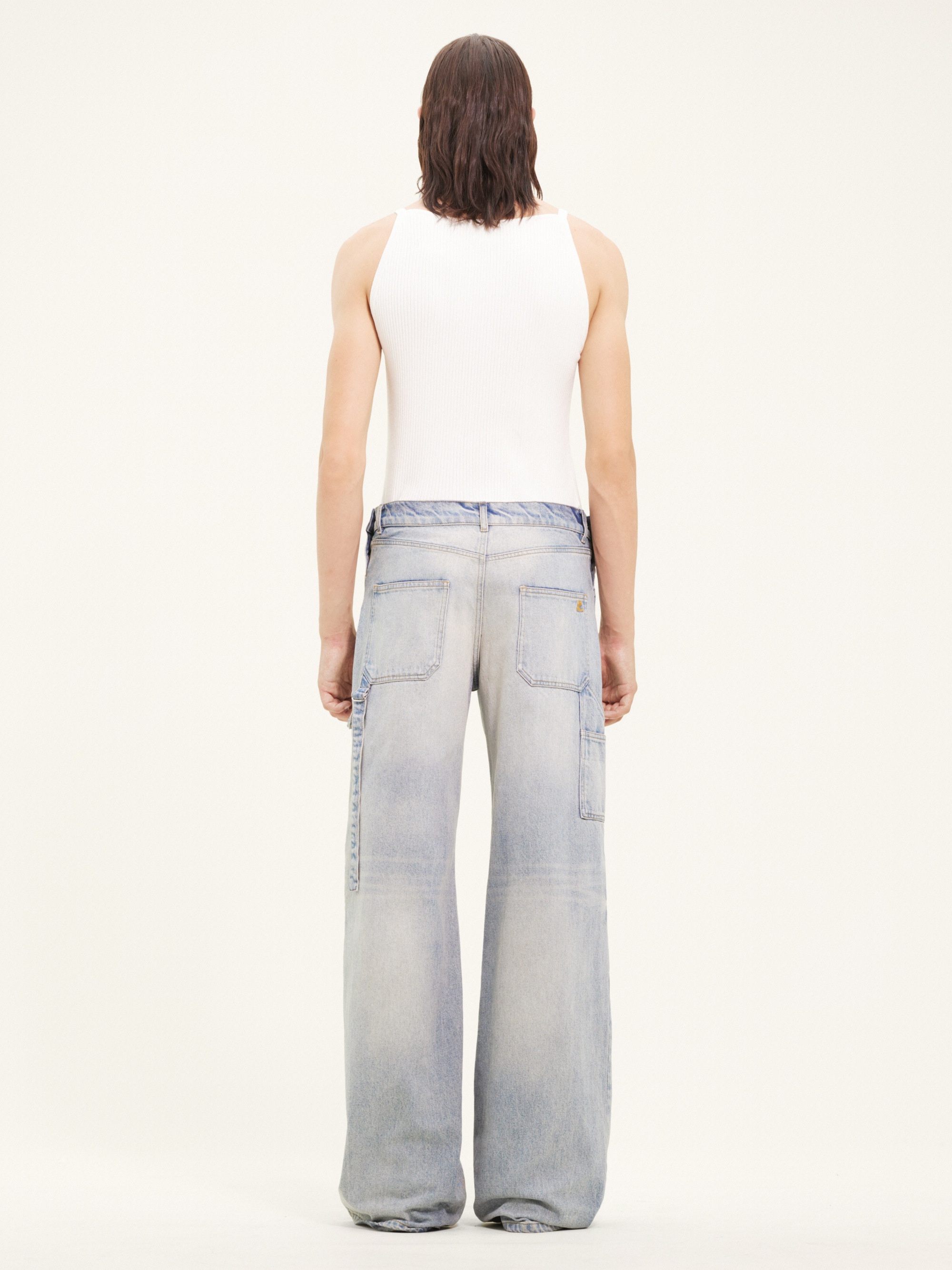 SAILOR BLUE DENIM BAGGY PANTS - 4