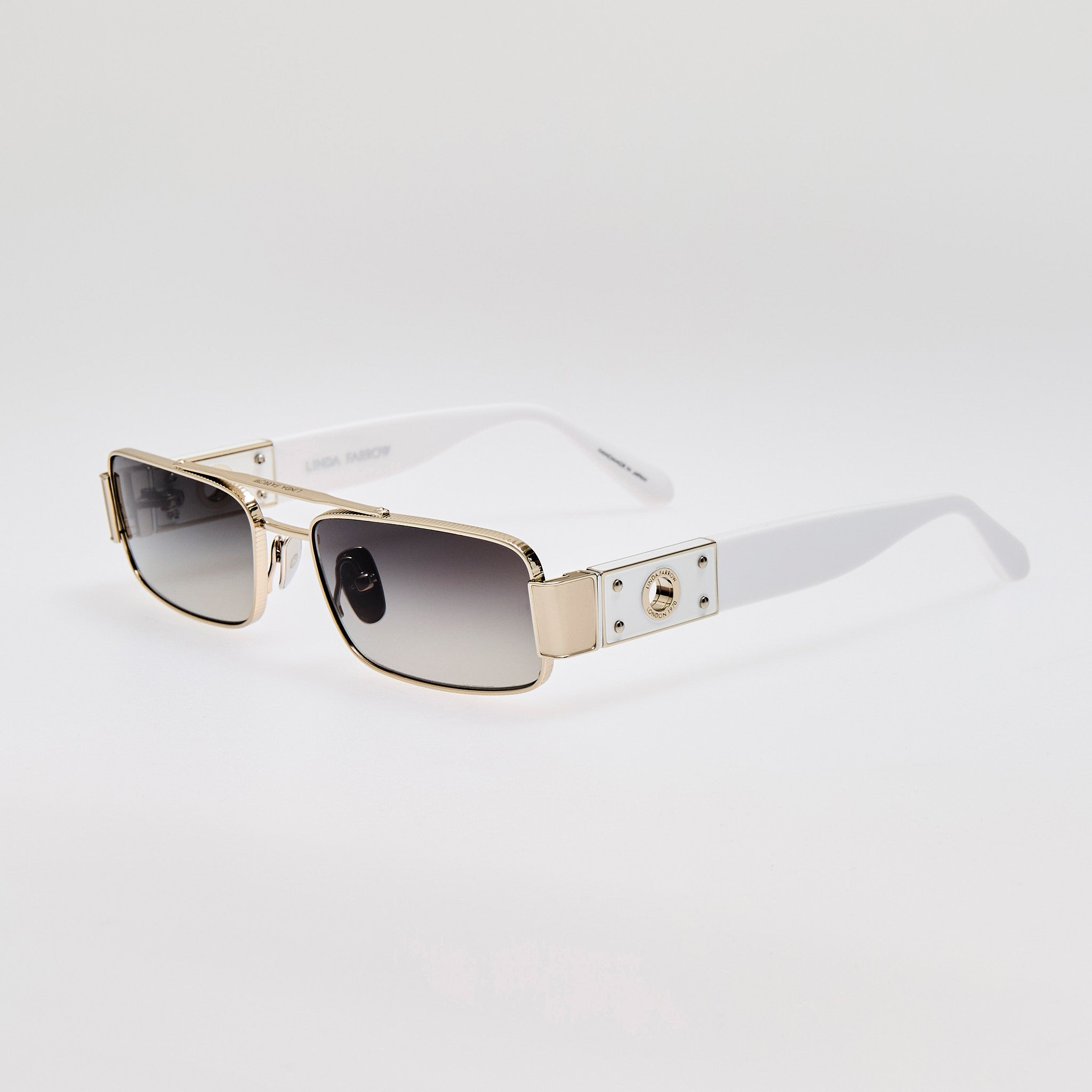 Joey Sunglasses in Grey Gradient and Gold - 2
