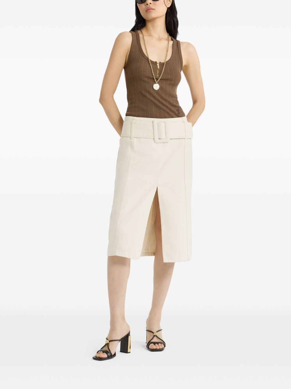 scoop-neck ribbed tank top - 2