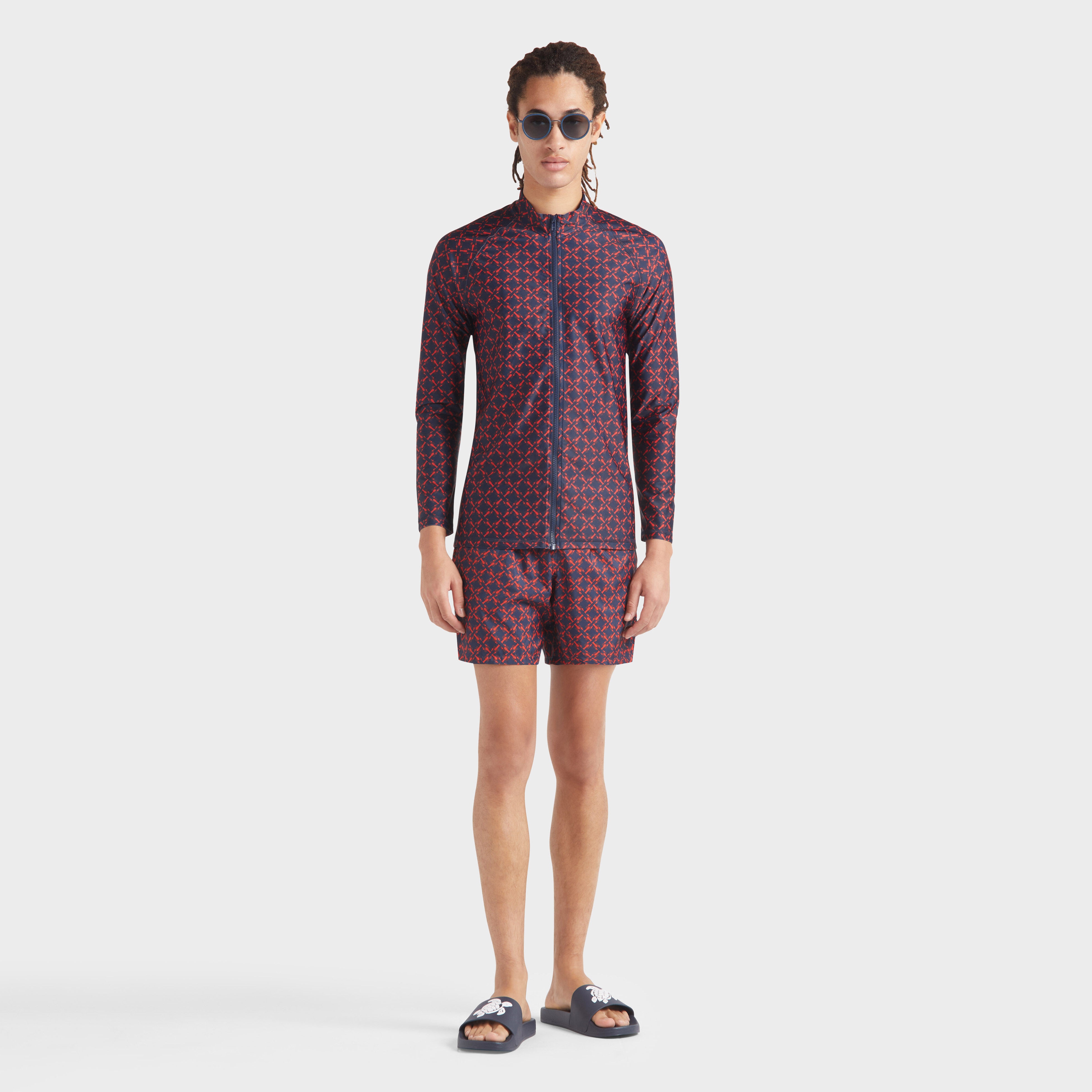 Men Zipped Long Sleeves Rashguard Homard Pixel - 5