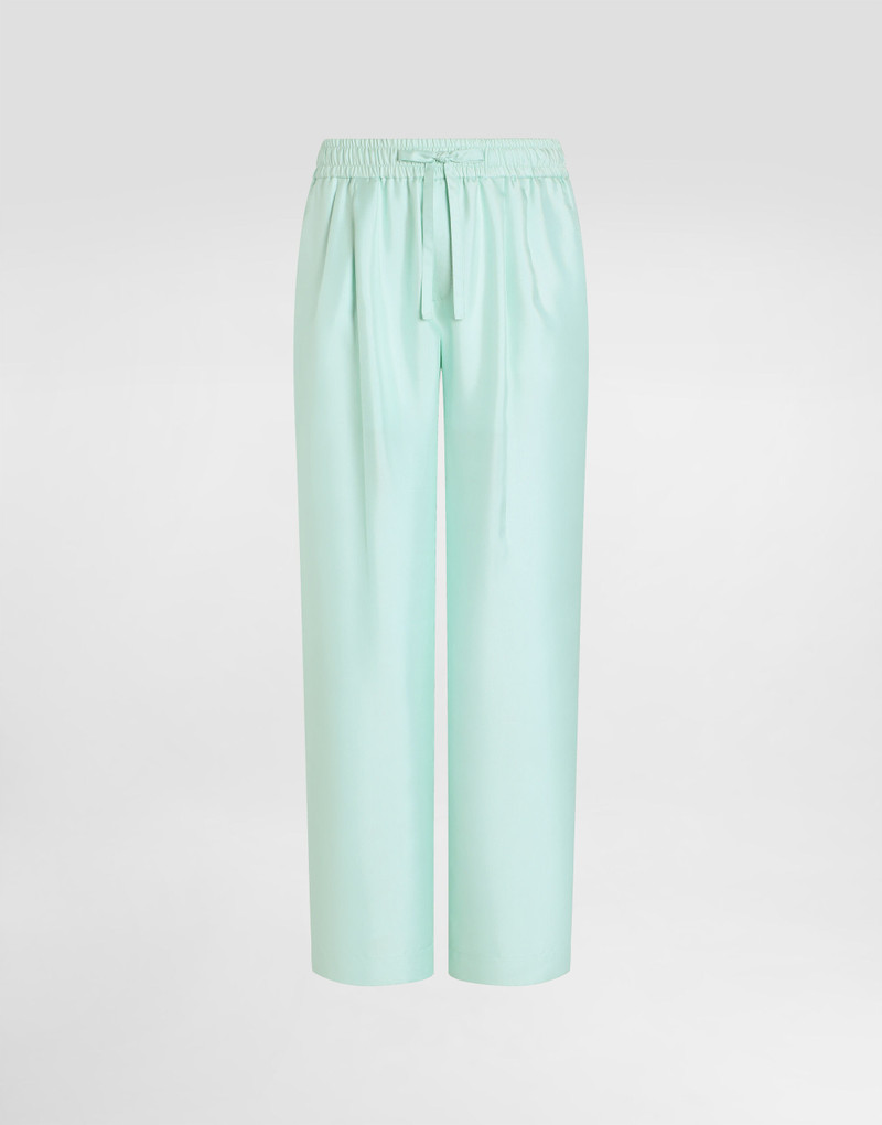 Silk twill jogging trousers 1