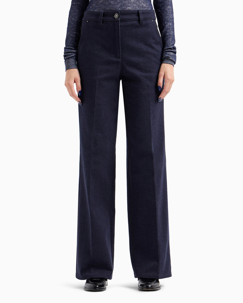 GIORGIO ARMANI Denim Collection palazzo-style five-pocket trousers in stretch denim outlook