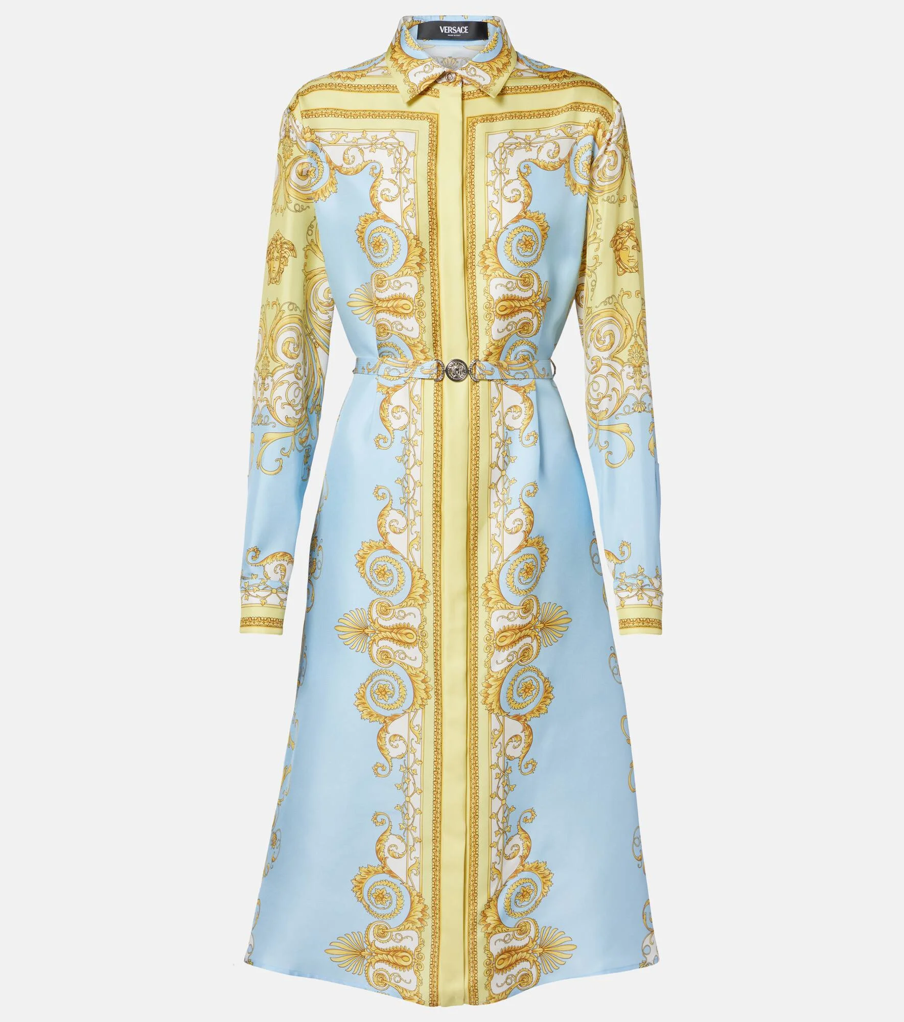 Barocco silk twill midi dress - 1