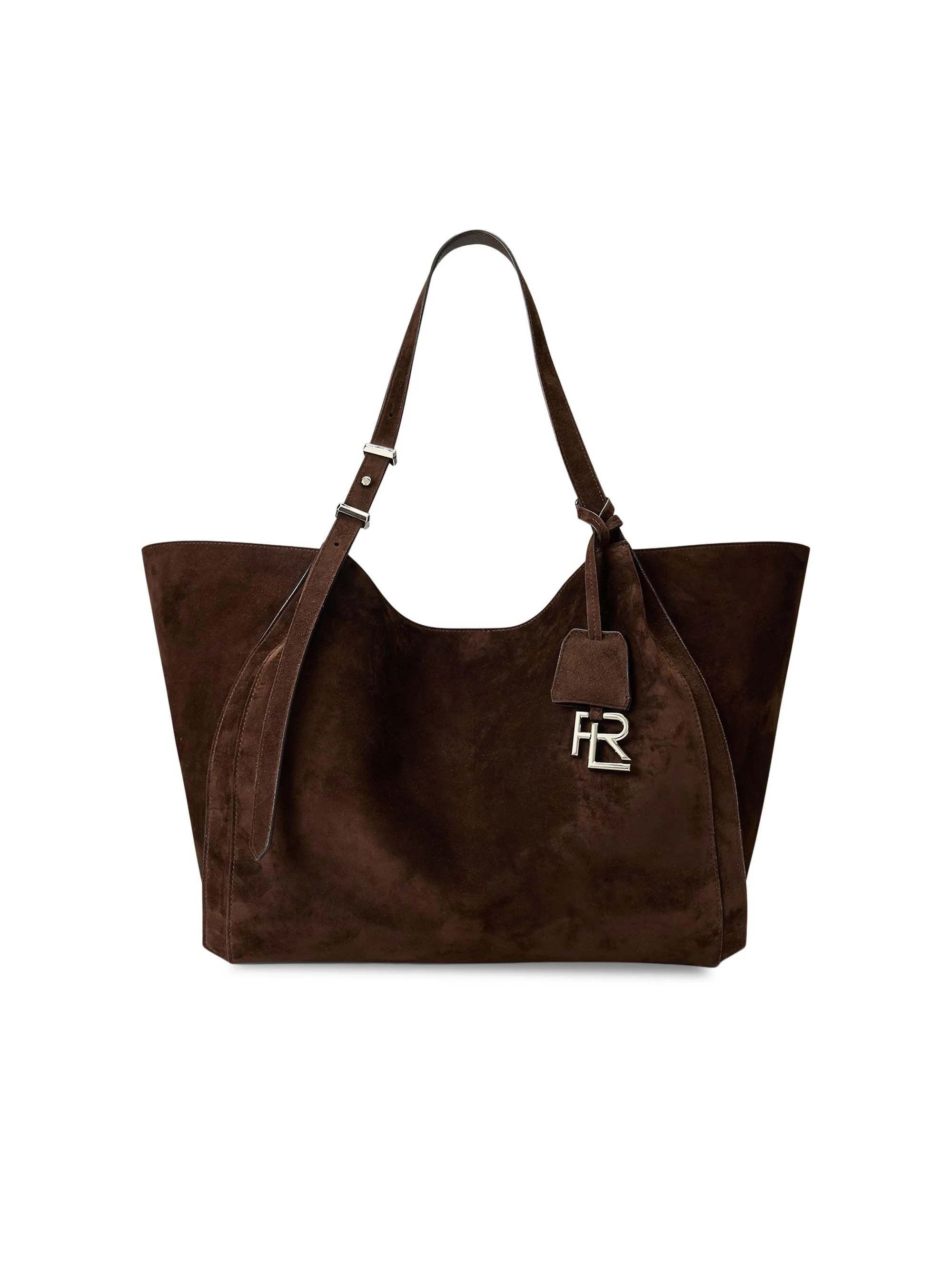Women's Buckle-Detailed Suede Tote Bag - Mocha - 1