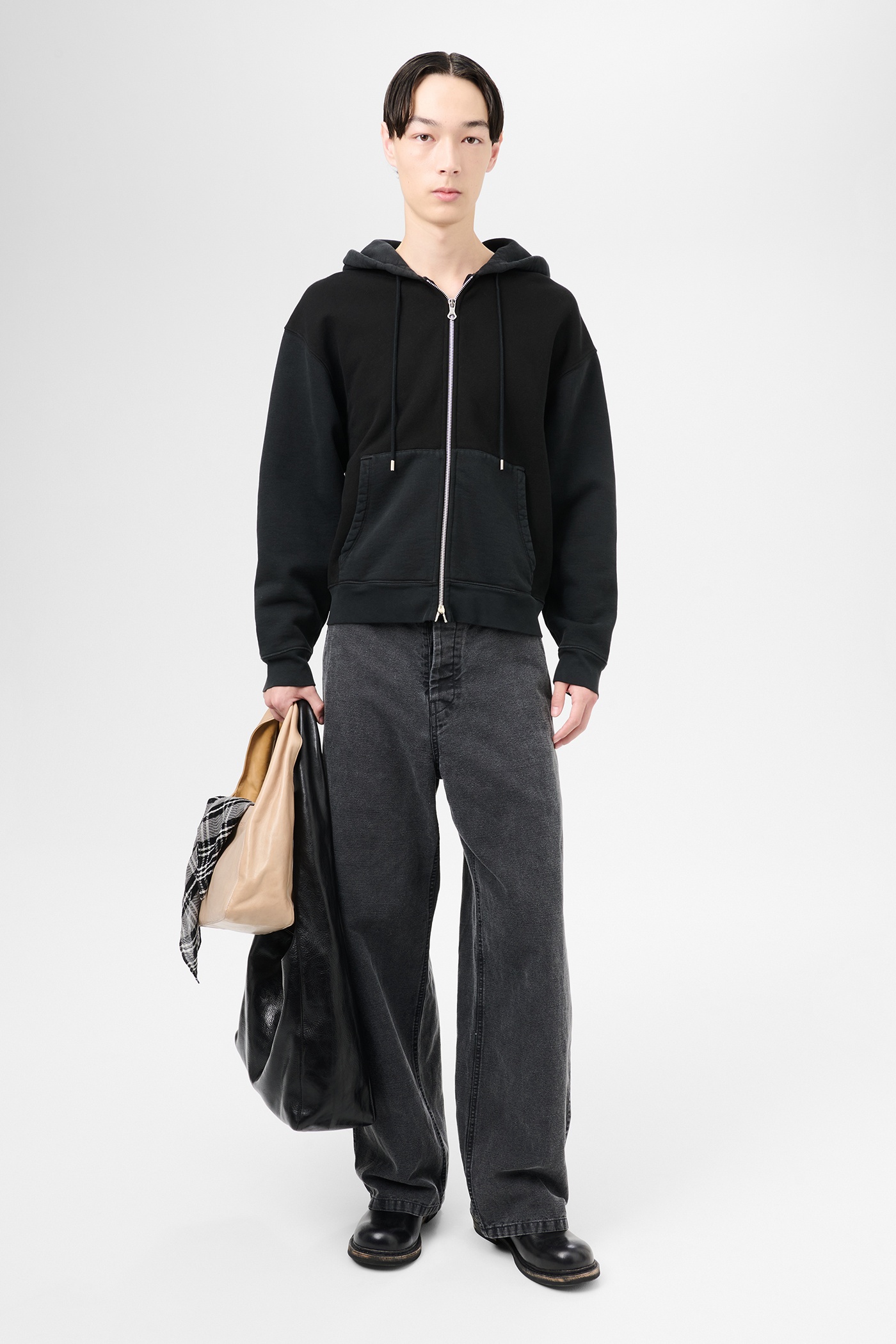 Rascal Hood Pigment Black Hefty Fleece - 2
