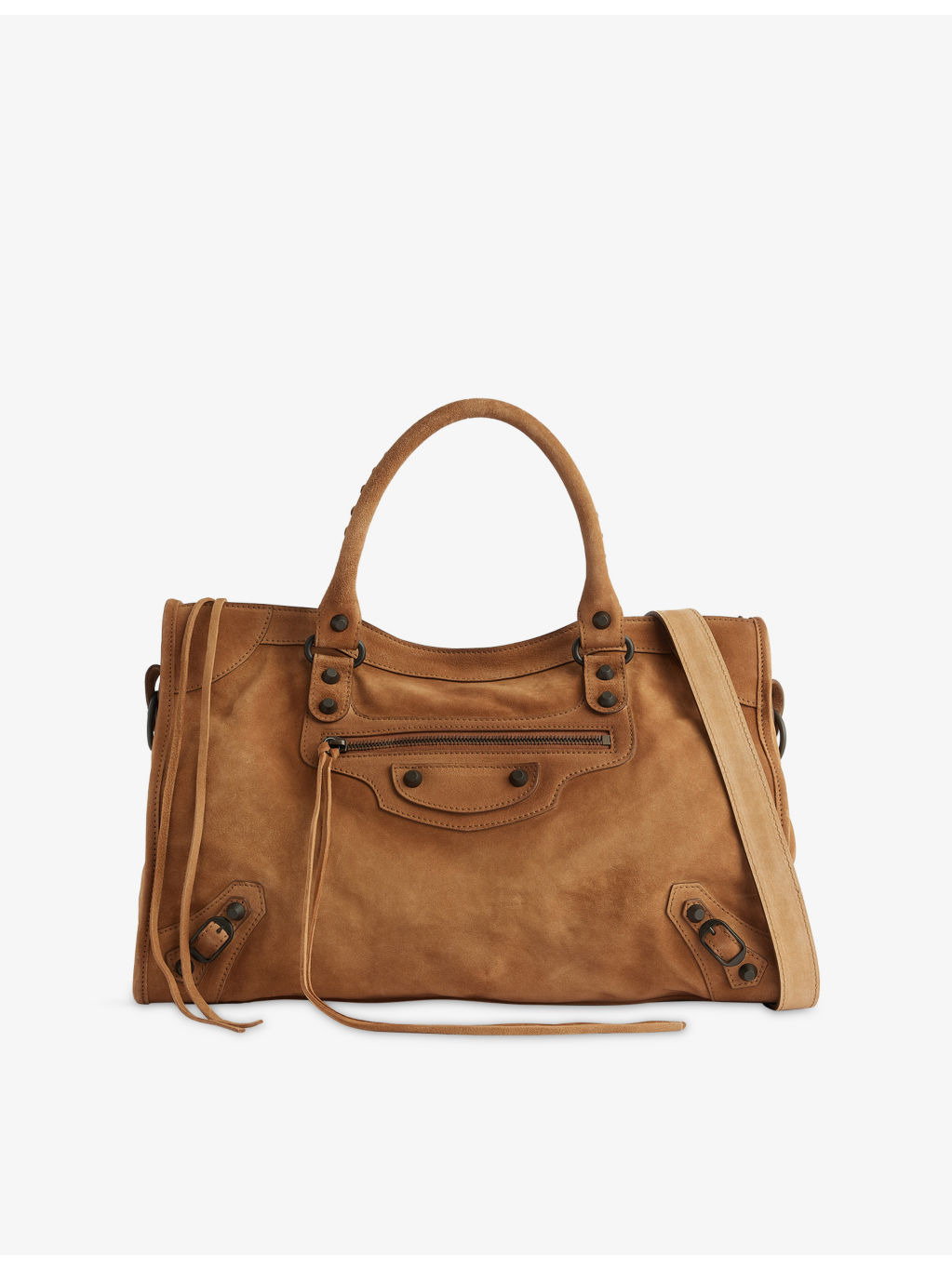 City Medium Suede Shoulder Bag - 1