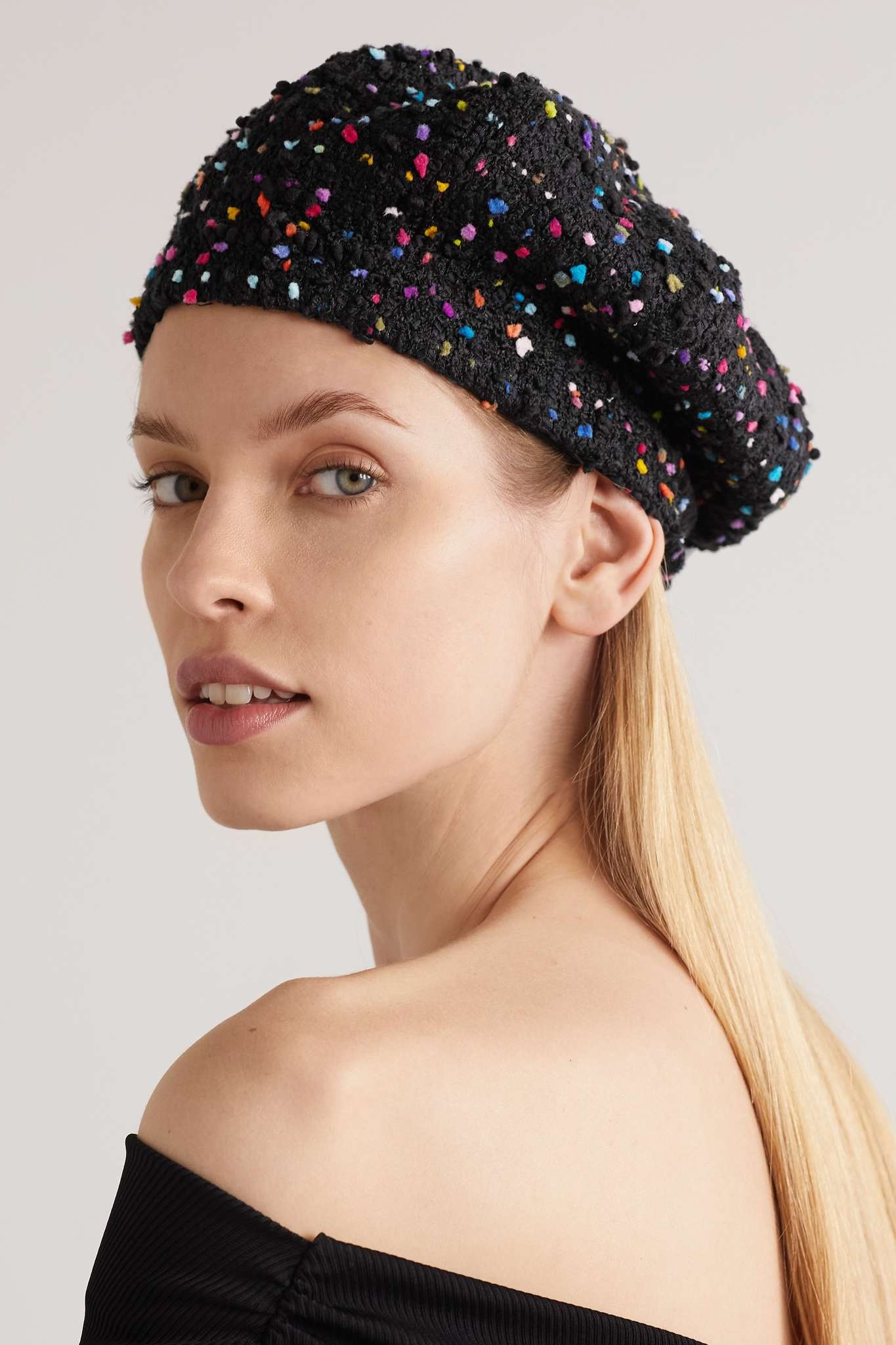 Valentino Garavani bouclé-tweed beret - 2