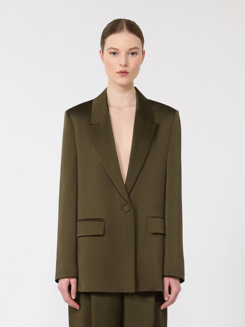 ALBINO Envers satin blazer - MOSS GREEN 3