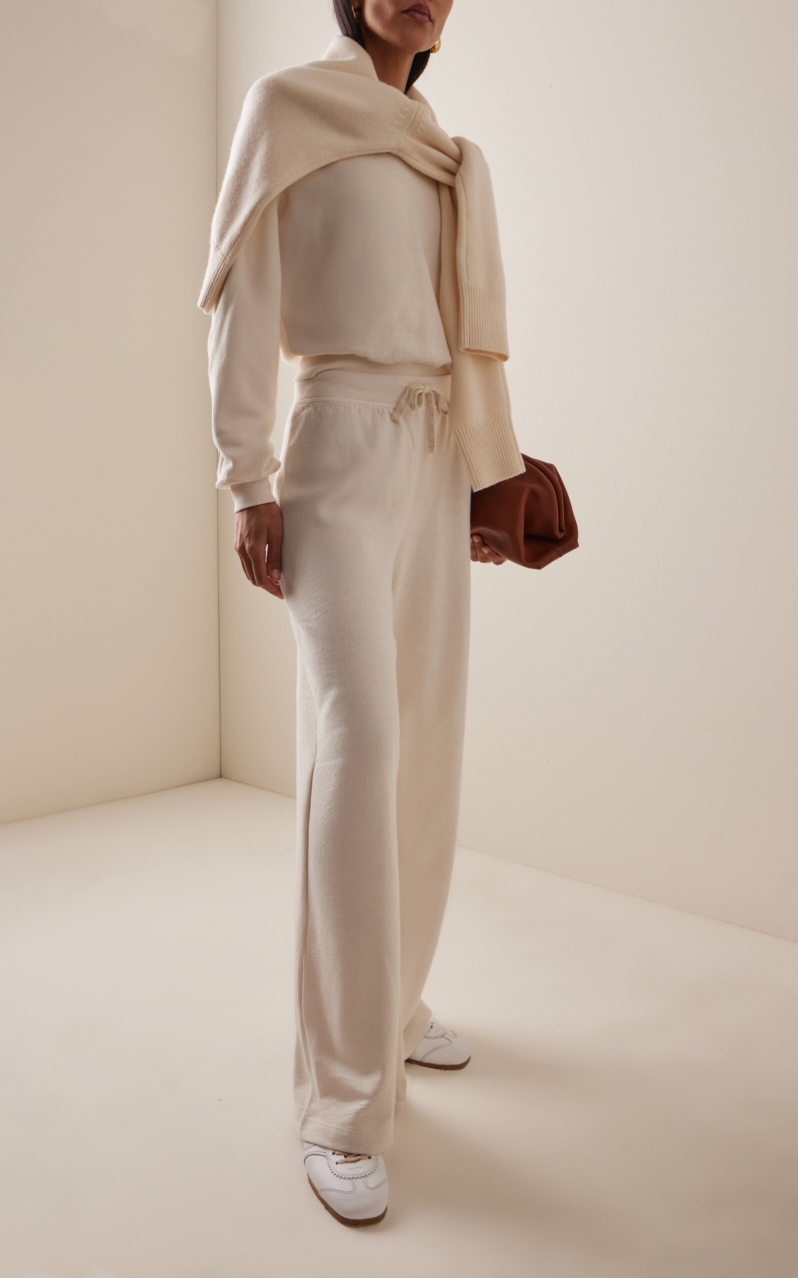 Cotton Wide-Leg Sweatpants ivory - 2