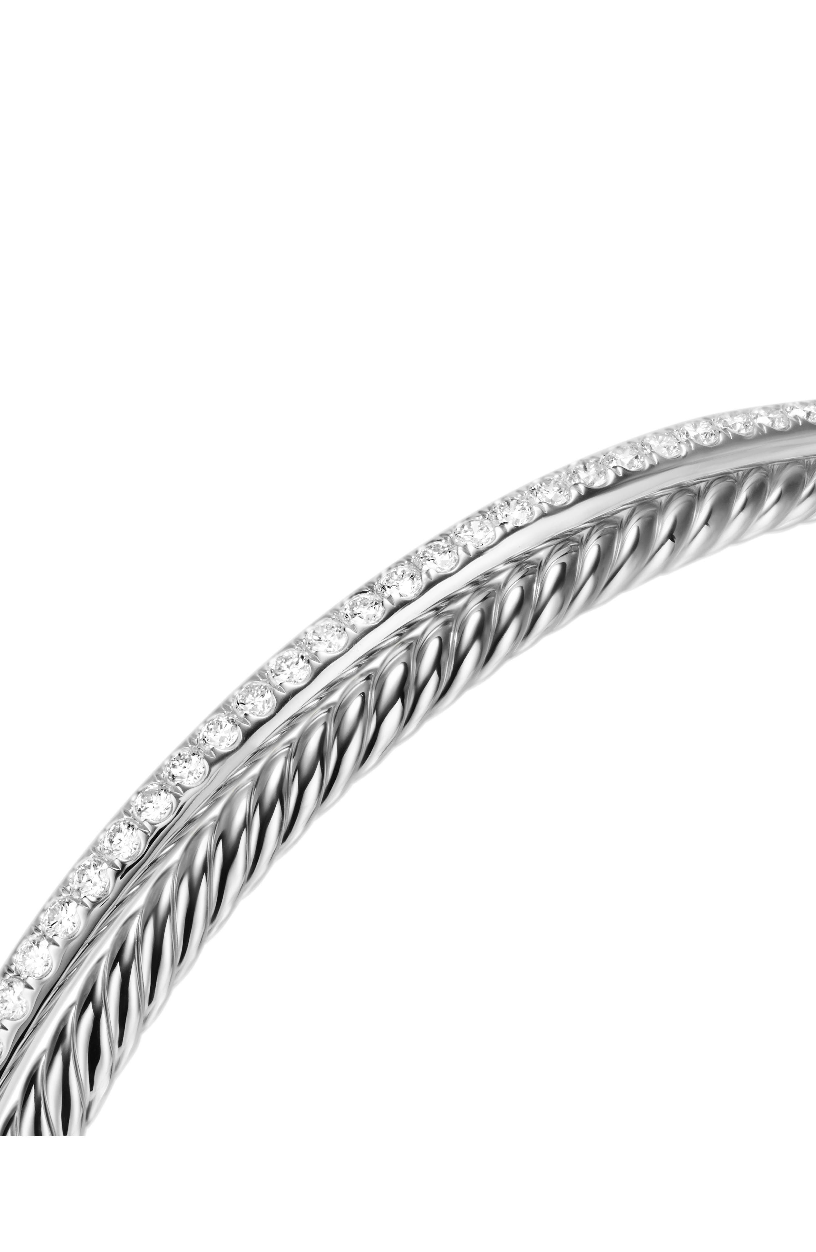 David Yurman Crossover Two-Row Cuff Bracelet in Sterling Silver with Diamonds, 6mm at Nordstrom - 3