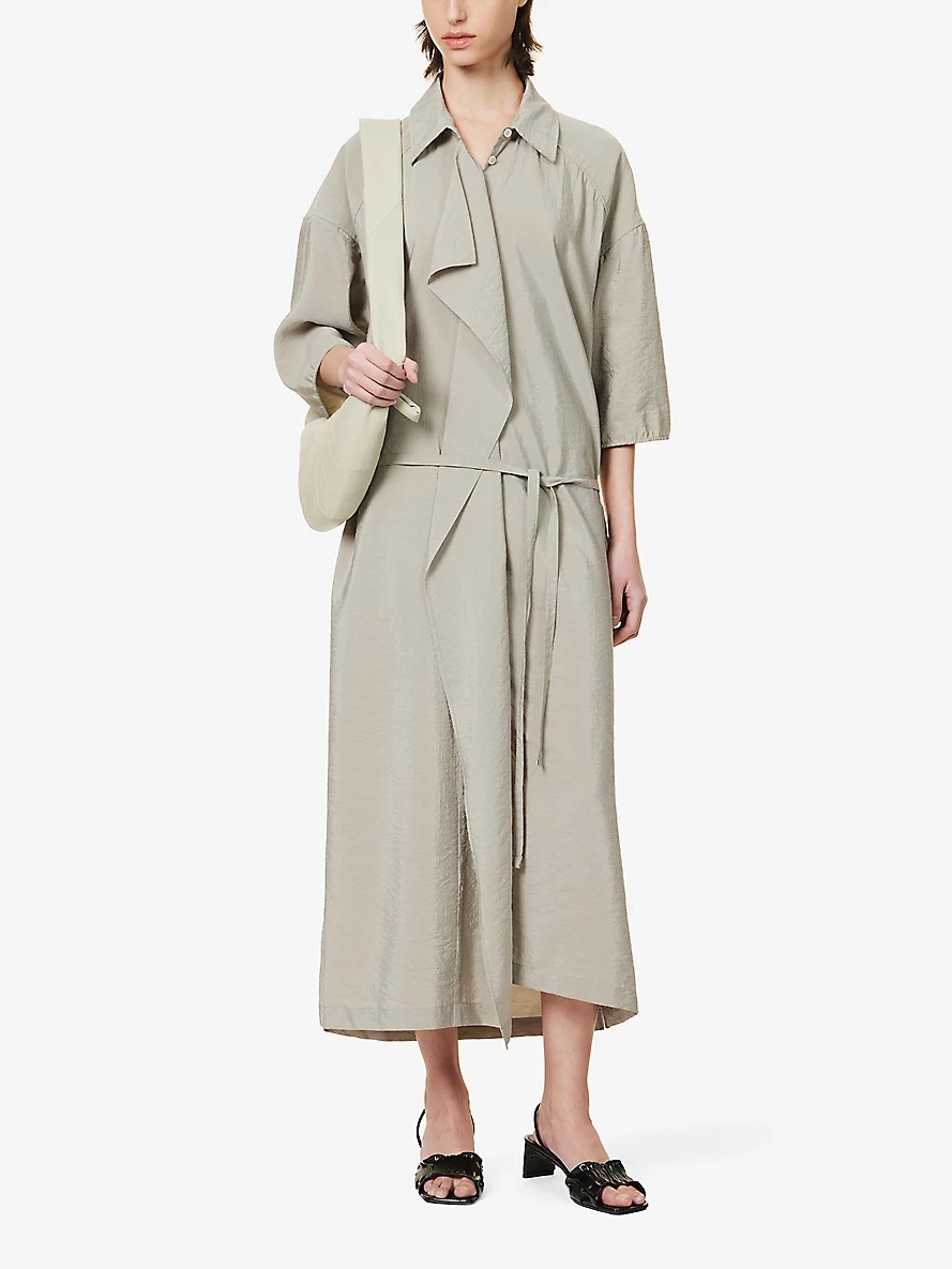 LEMAIRE アシンメトリーネック シルクブレンド ミディドレス LEMAIRE アシンメトリーネック シルクブレンド ミディドレス