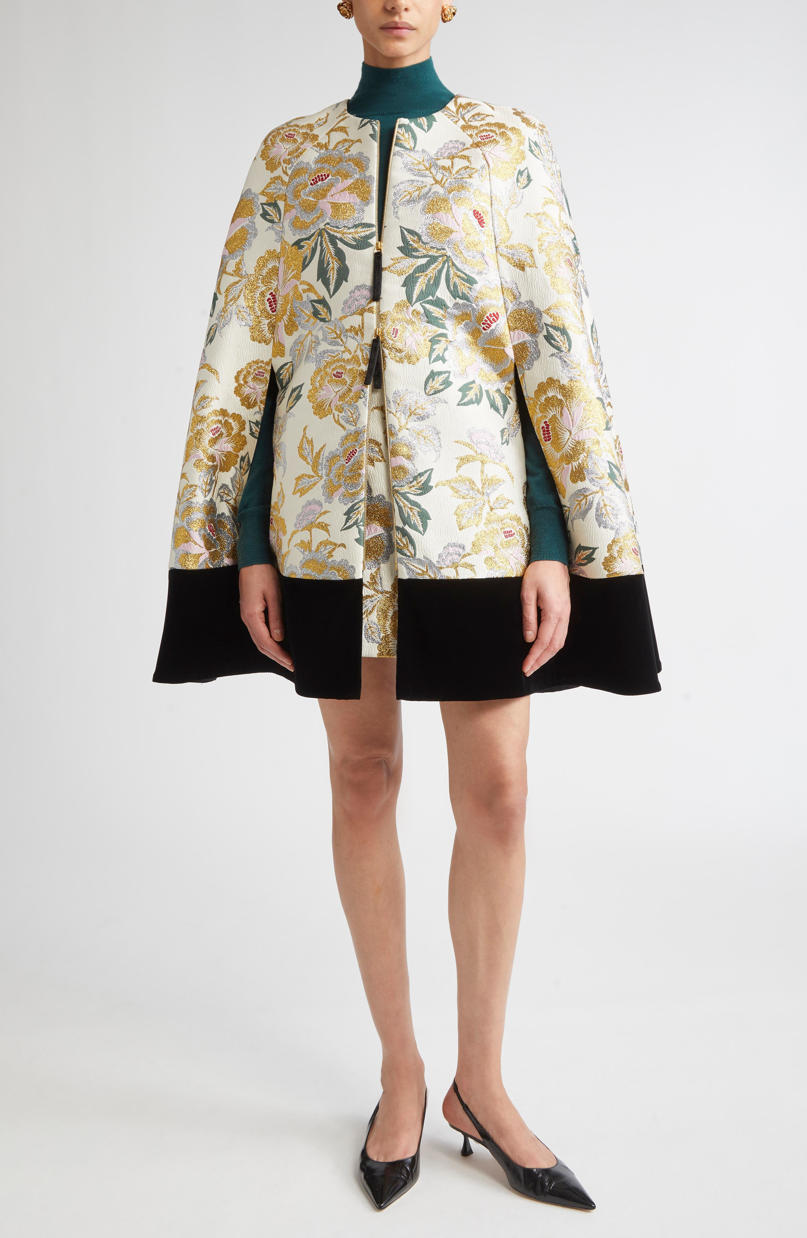Carolina Herrera Metallic Floral Jacquard Miniskirt in Ivory Multi at Nordstrom - 2