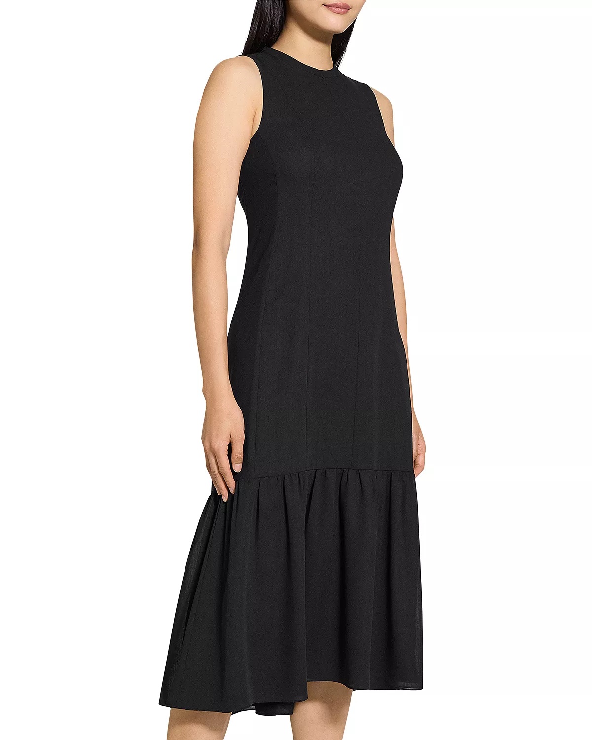 Tie Neck Tiered Midi Dress - 4