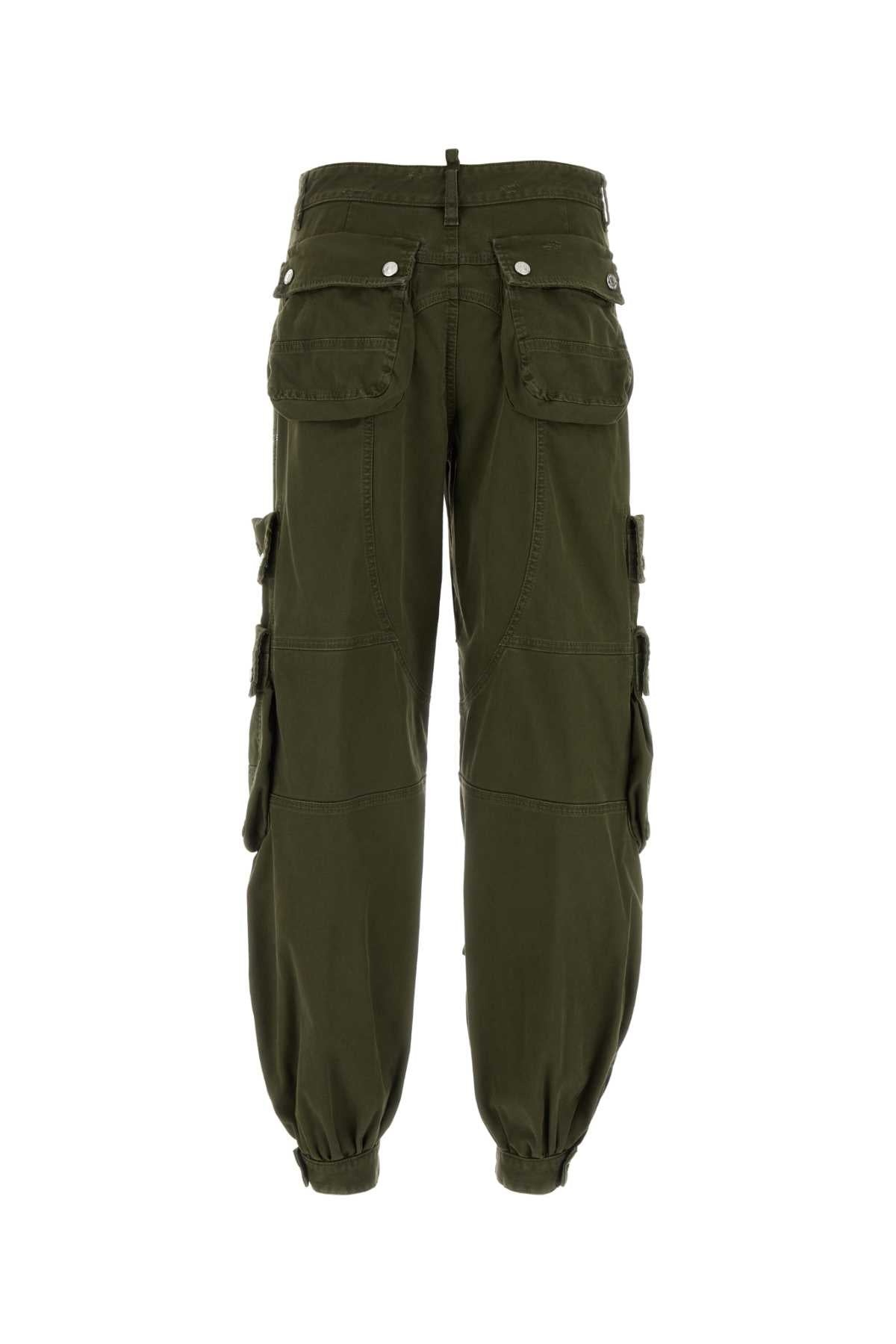 Dsquared Women Army Green Stretch Cotton Cargo Pant - 2