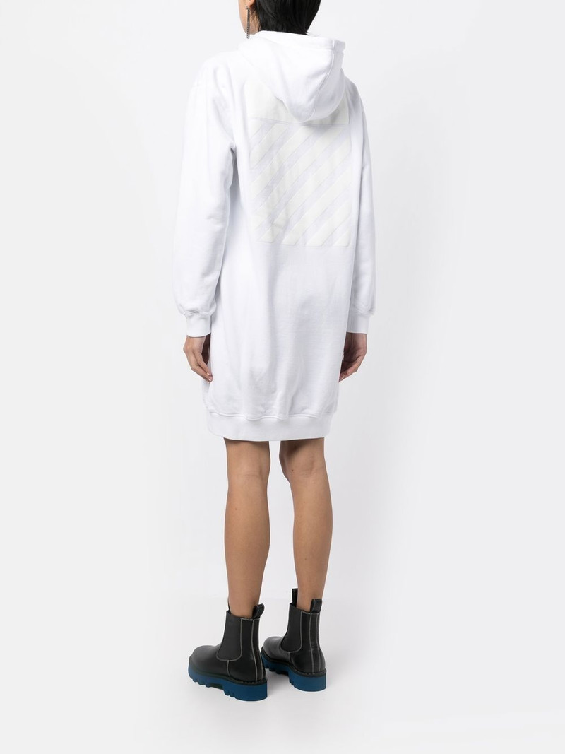 diag-print cotton hoodie dress 4
