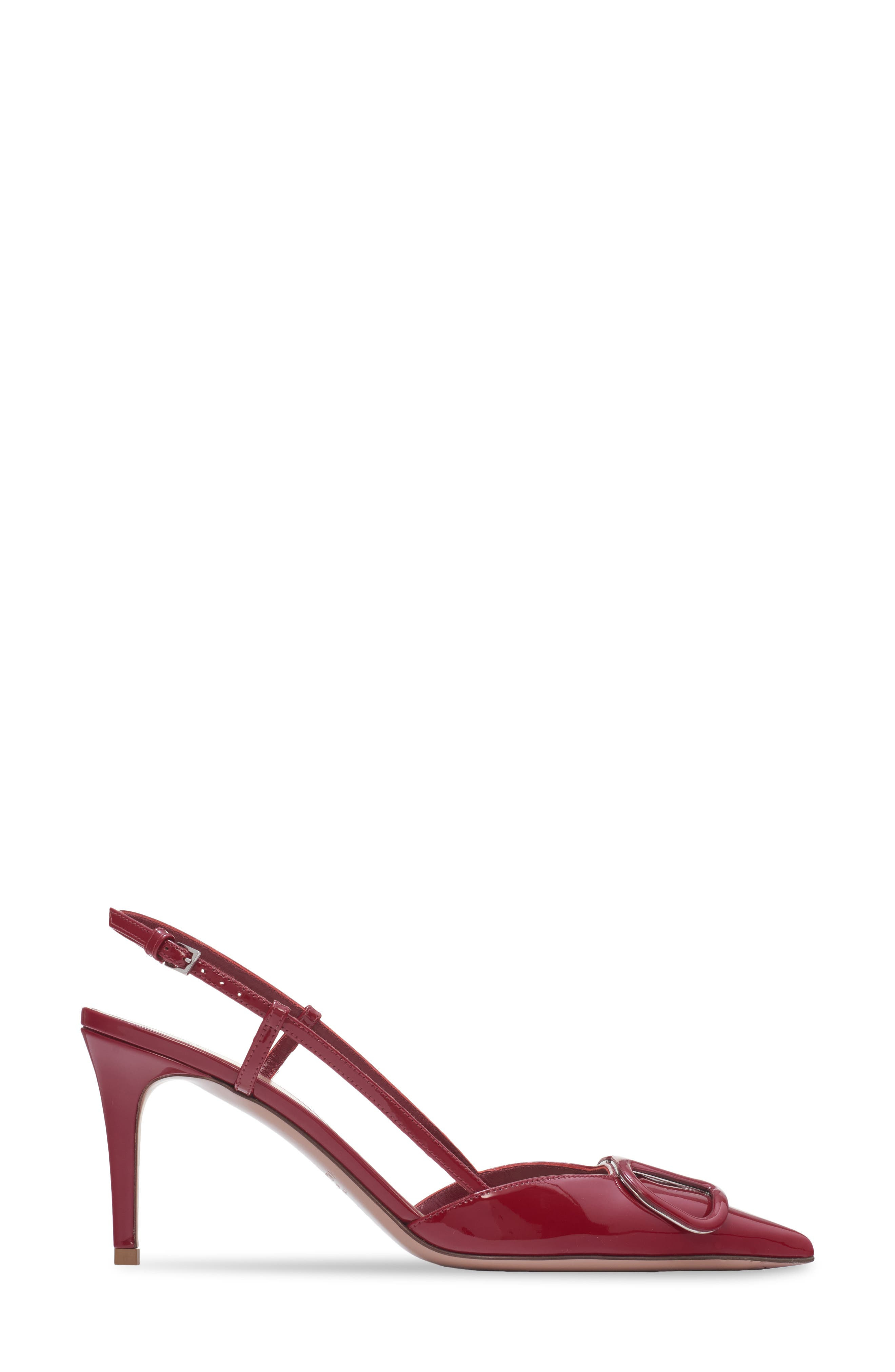 Valentino Garavani VLOGO Pointed Toe Slingback Pump in Y9Q Deep Scarlet at Nordstrom - 3