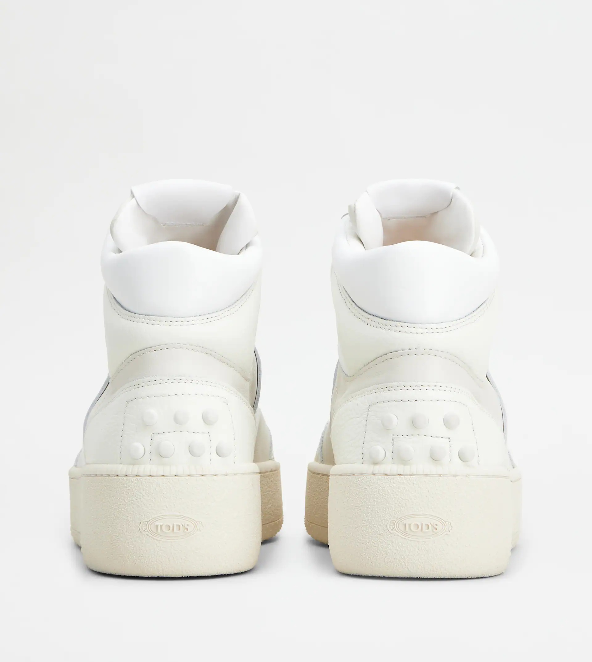 HIGH-TOP PLATFORM SNEAKERS IN LEATHER - OFF WHITE - 2