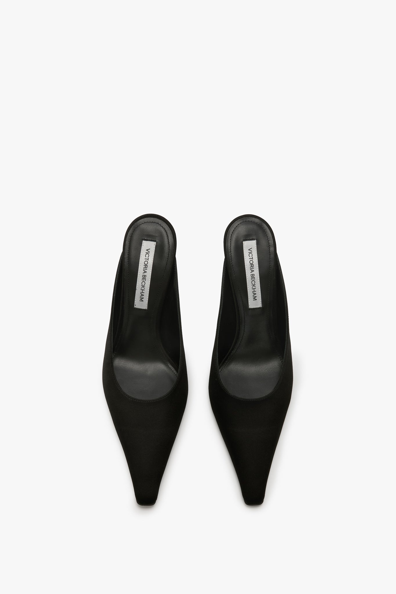 Sloan Stiletto Mule In Black Satin - 4