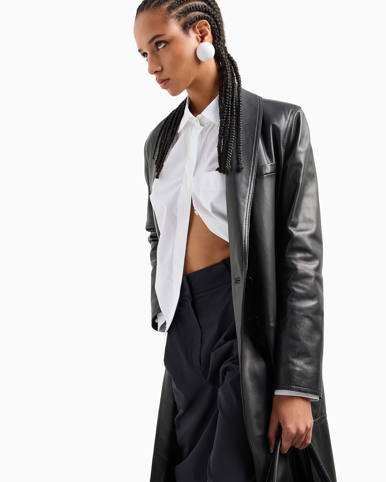 Poplin shirt with asymmetric hem and patch pocket - 5