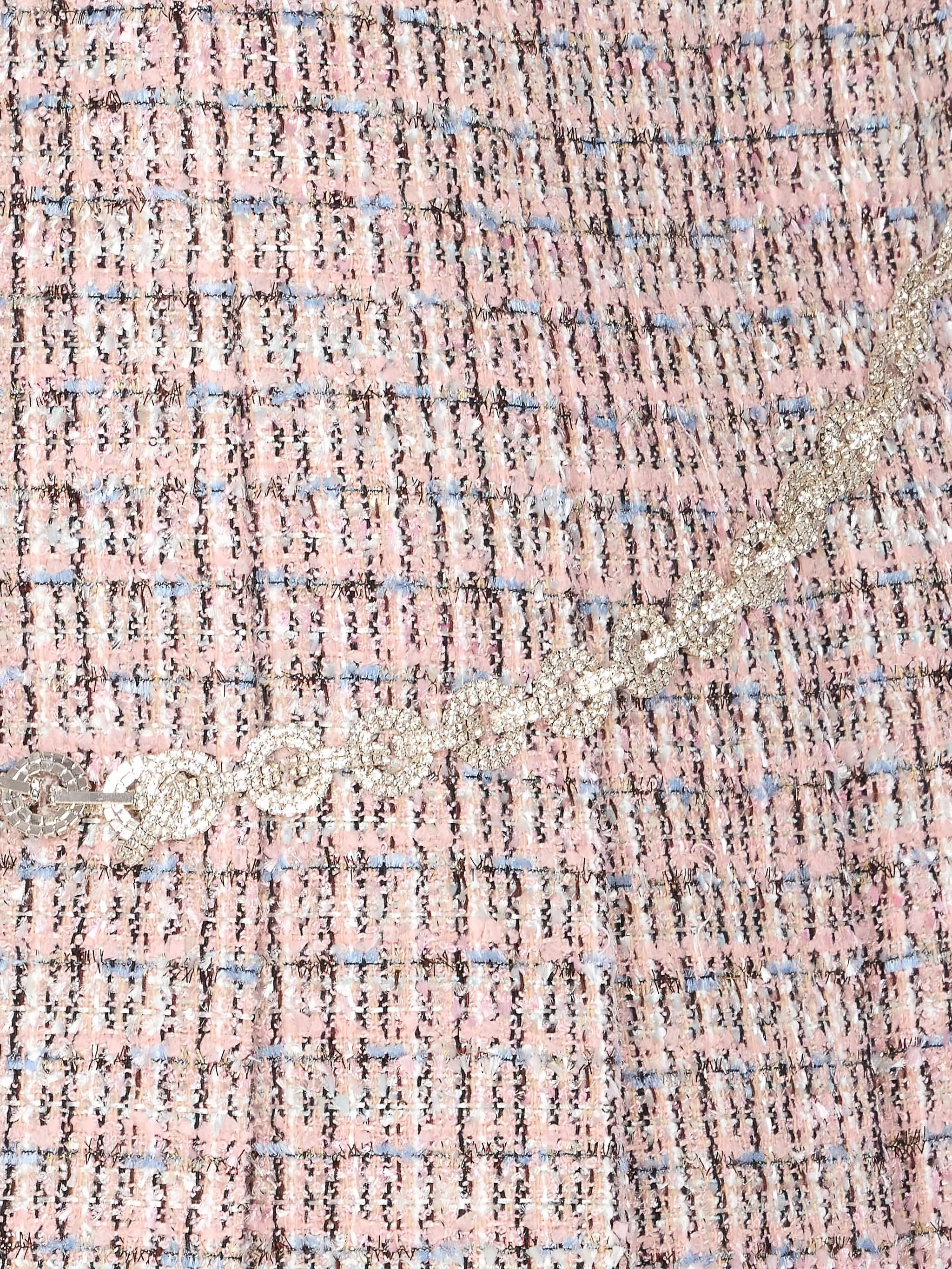 Self-portrait Crystal-embellished Tweed Mini Skirt - 4