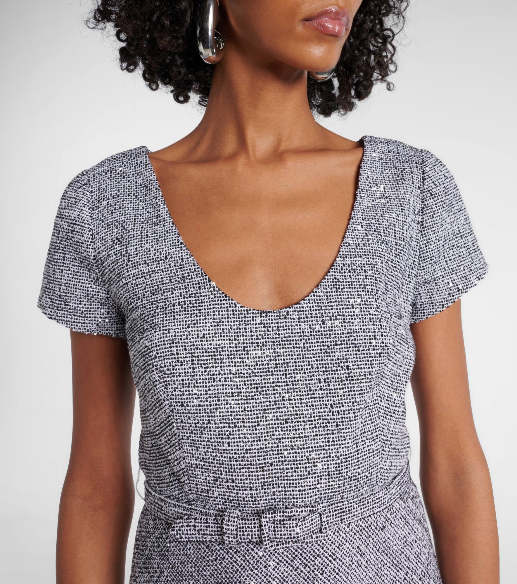 Sequined tweed midi dress - 4