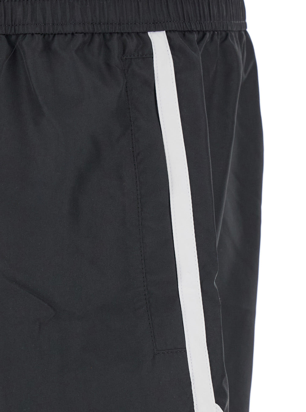 Dolce & Gabbana Men Black Swimsuit With Logo Plate On The Front In Tech Fabric Man - 3