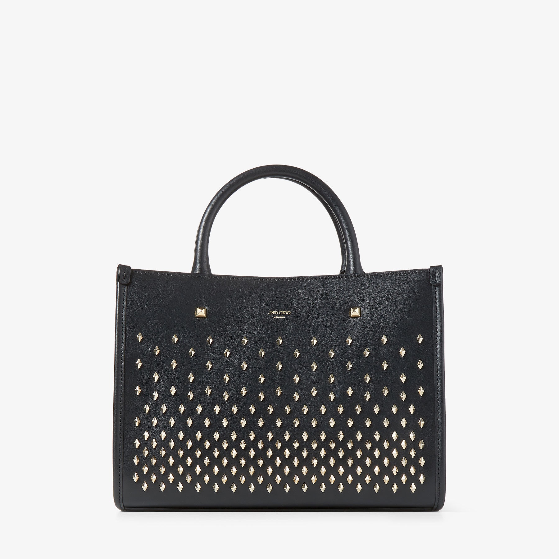 Varenne S Tote
Black Leather Tote Bag with Studs - 1