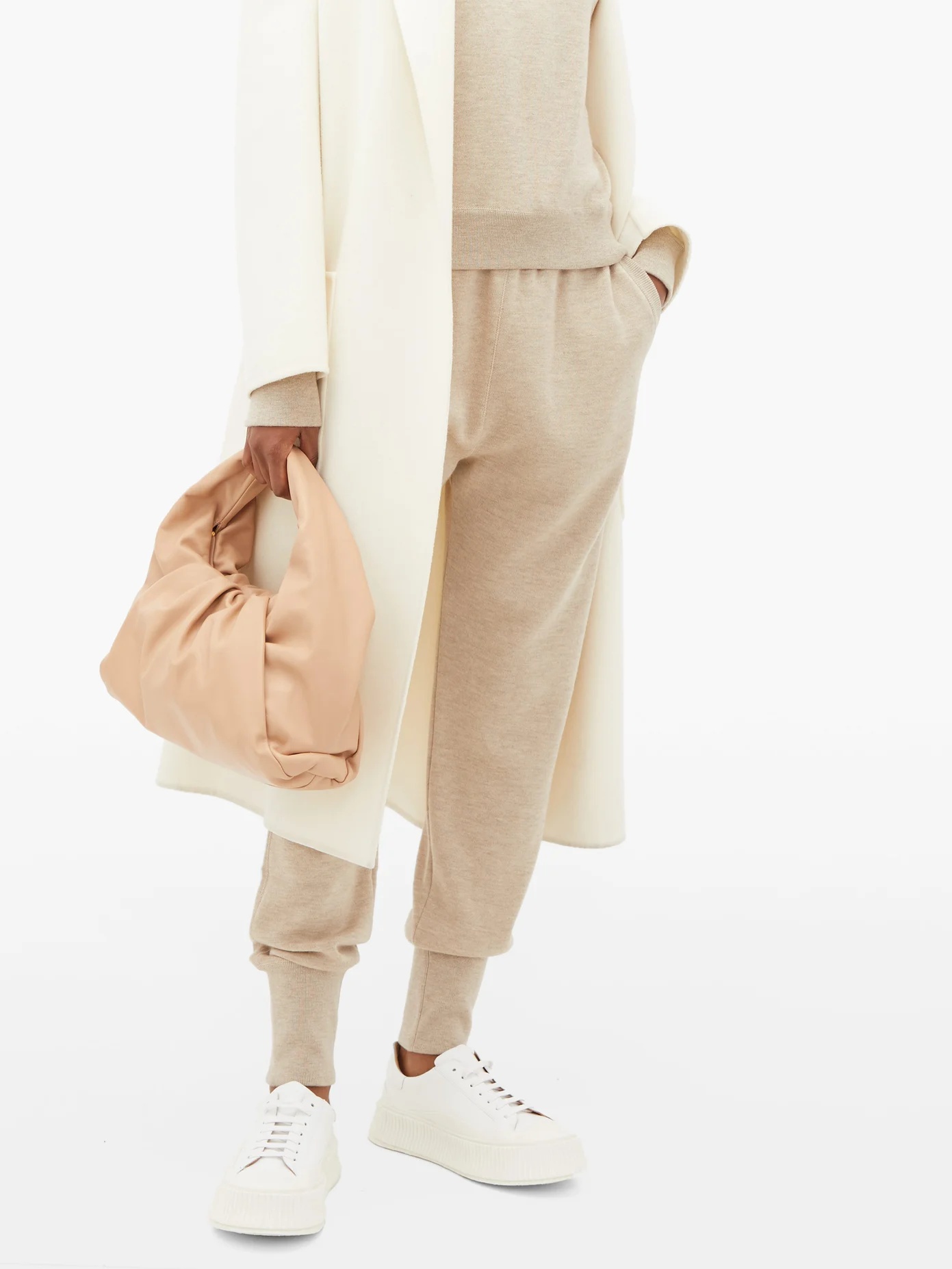 Ribbed-cuff cashmere-blend track pants - 6