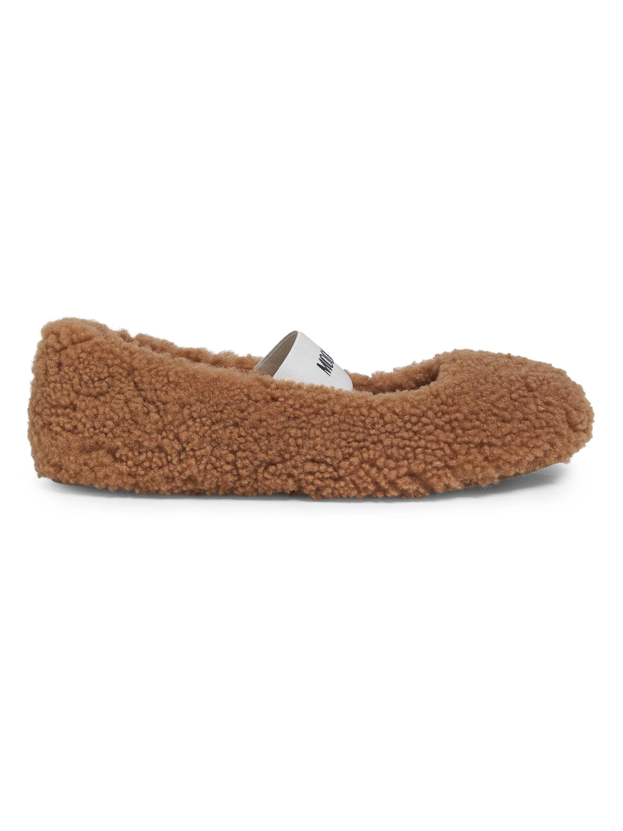 Women's Shearling Ballerina Flats - Cognac - 1
