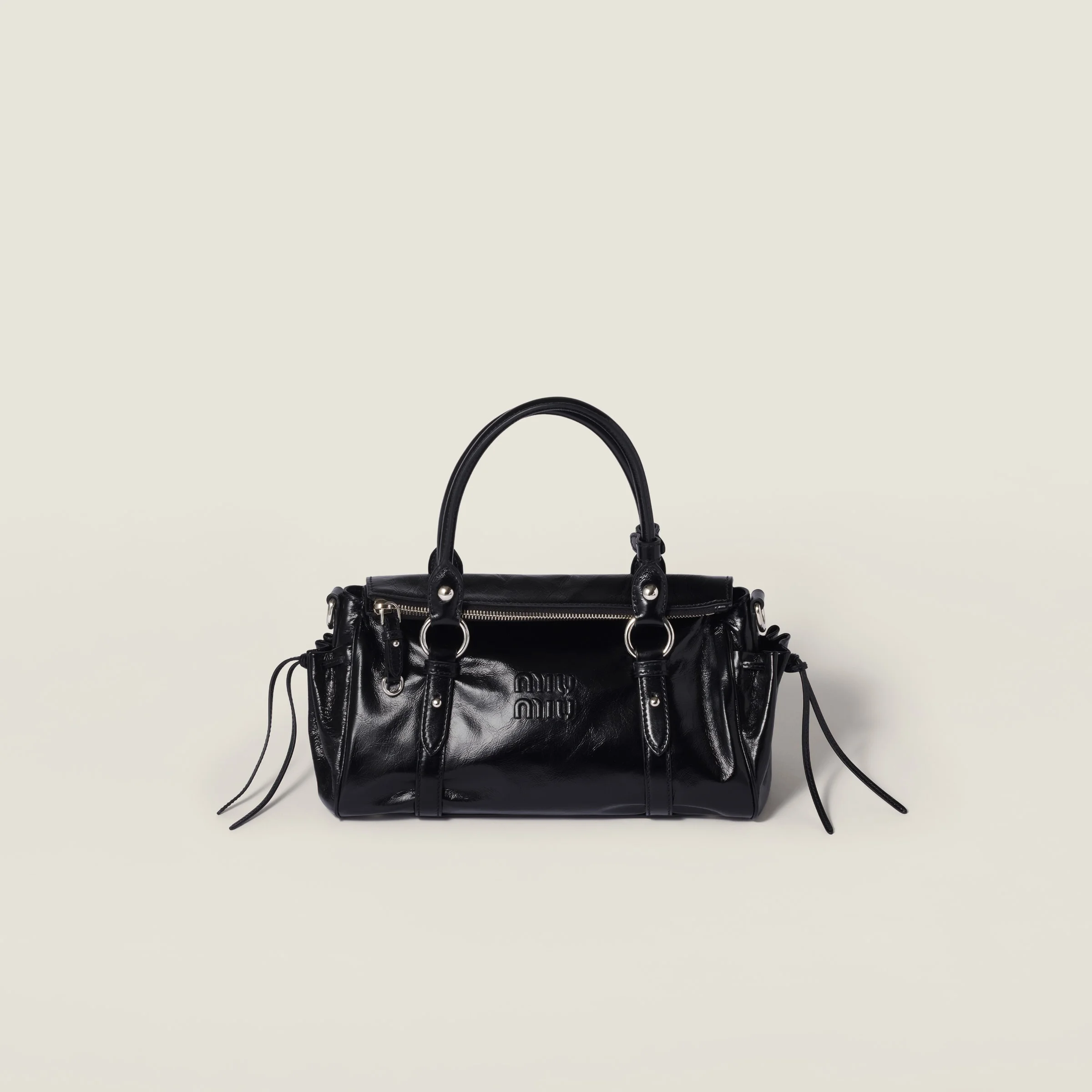 Glossy leather handbag - 1